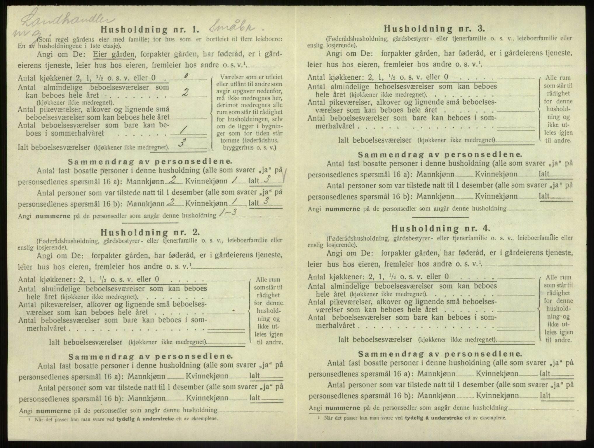 SAB, 1920 census for Fjaler, 1920, p. 1306