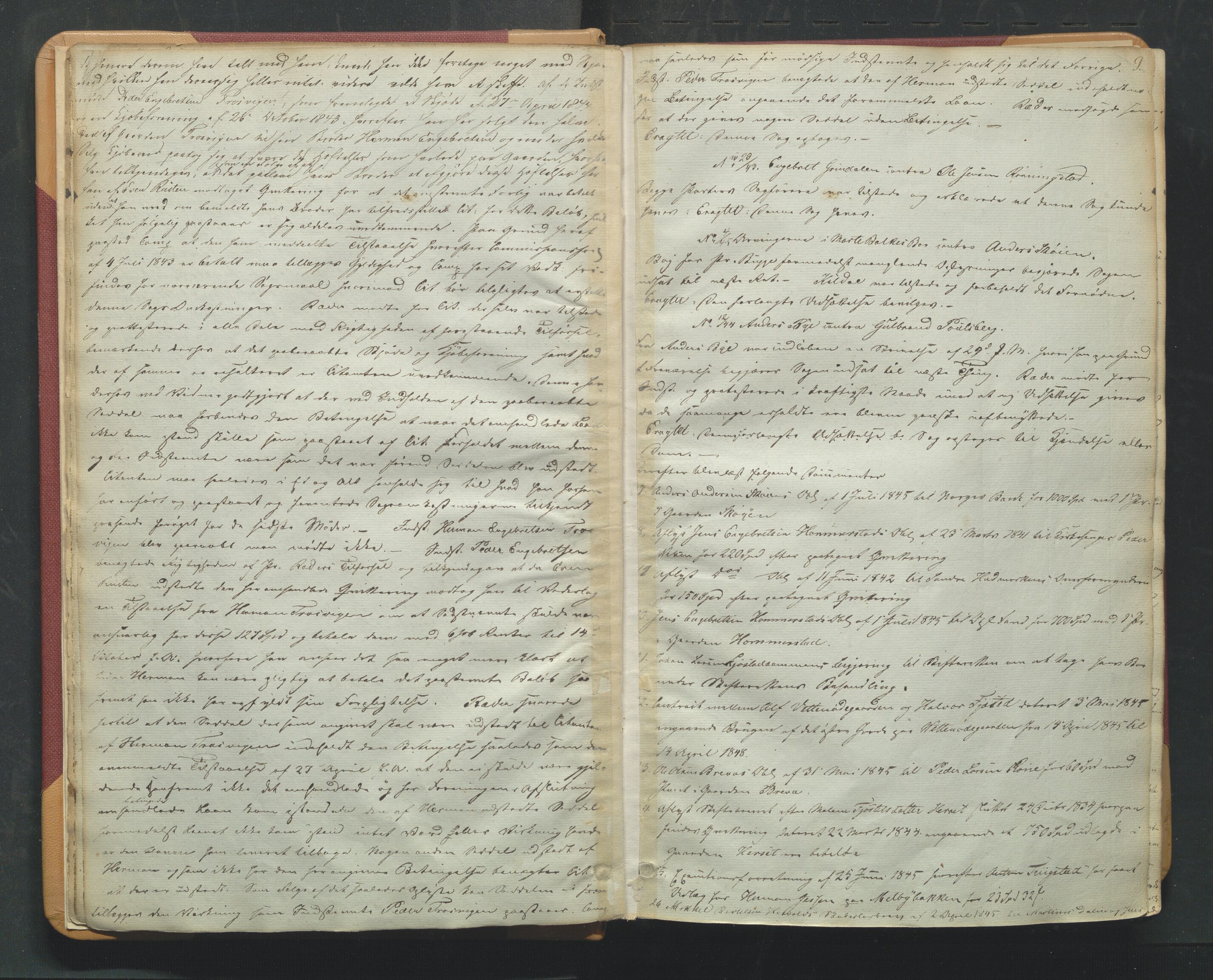 Sør-Hedmark sorenskriveri, AV/SAH-TING-014/G/Gb/Gba/L0006A: Tingbok, 1845-1853, p. 8b-9a