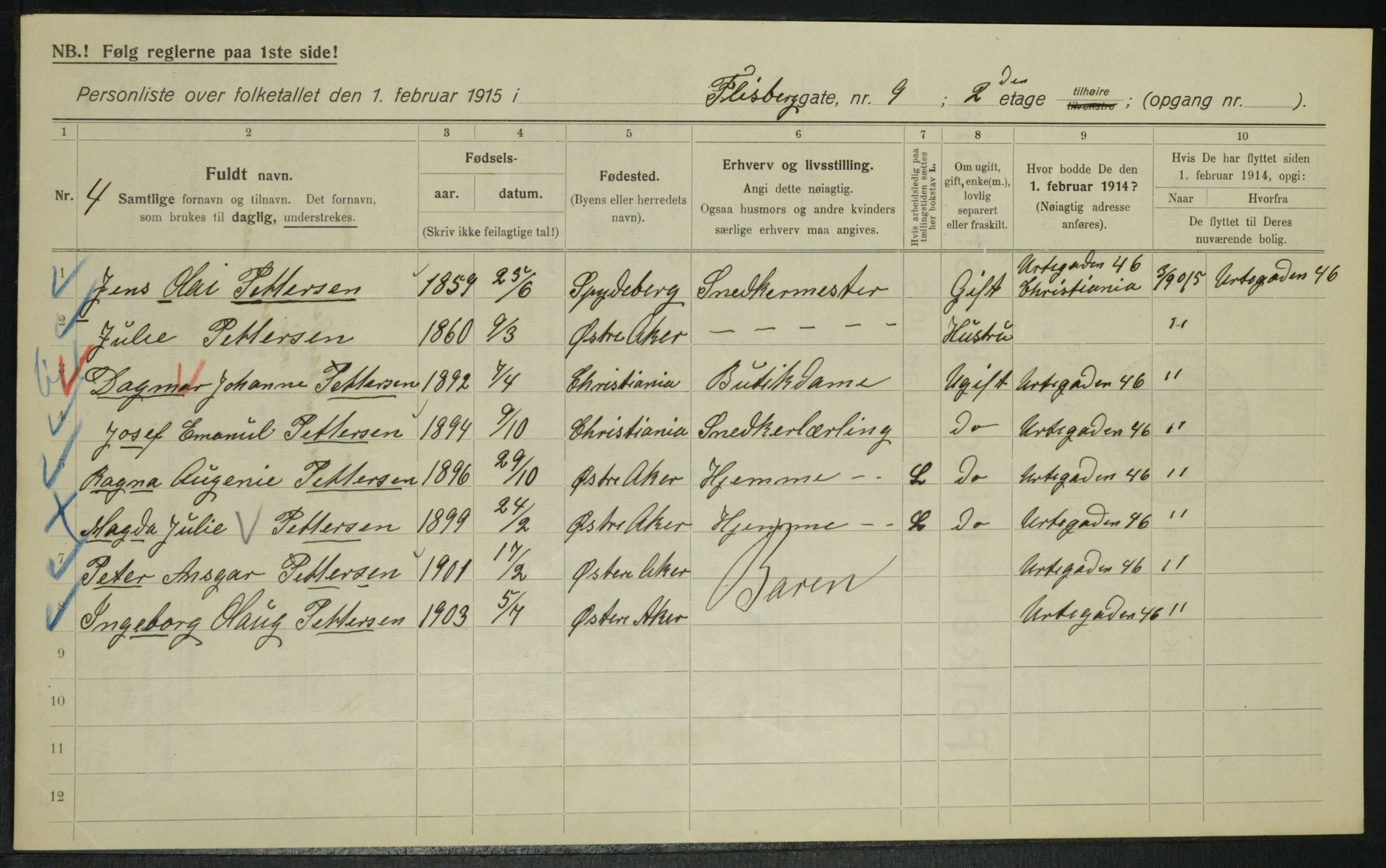 OBA, Municipal Census 1915 for Kristiania, 1915, p. 24203