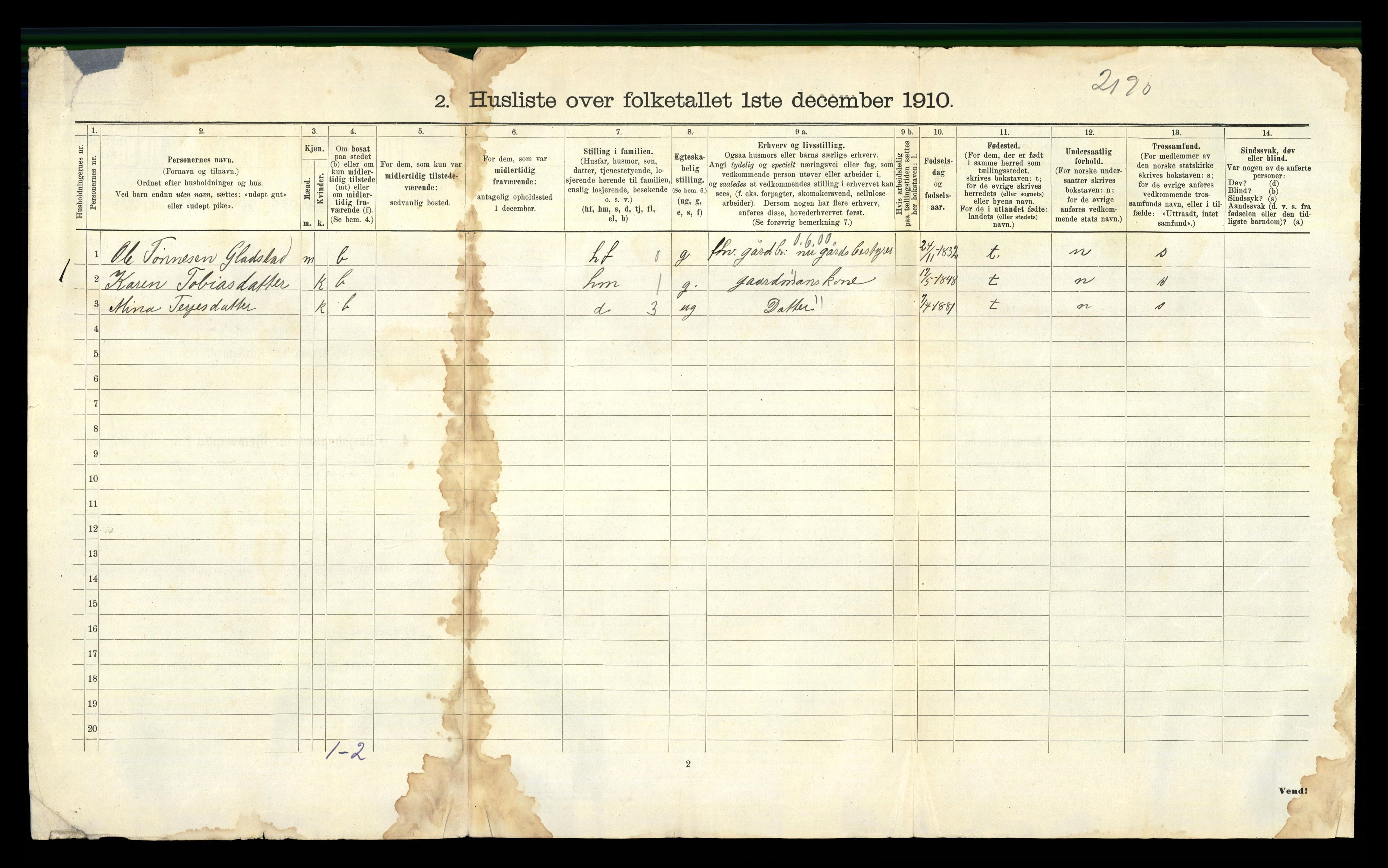 RA, 1910 census for Høvåg, 1910, p. 34