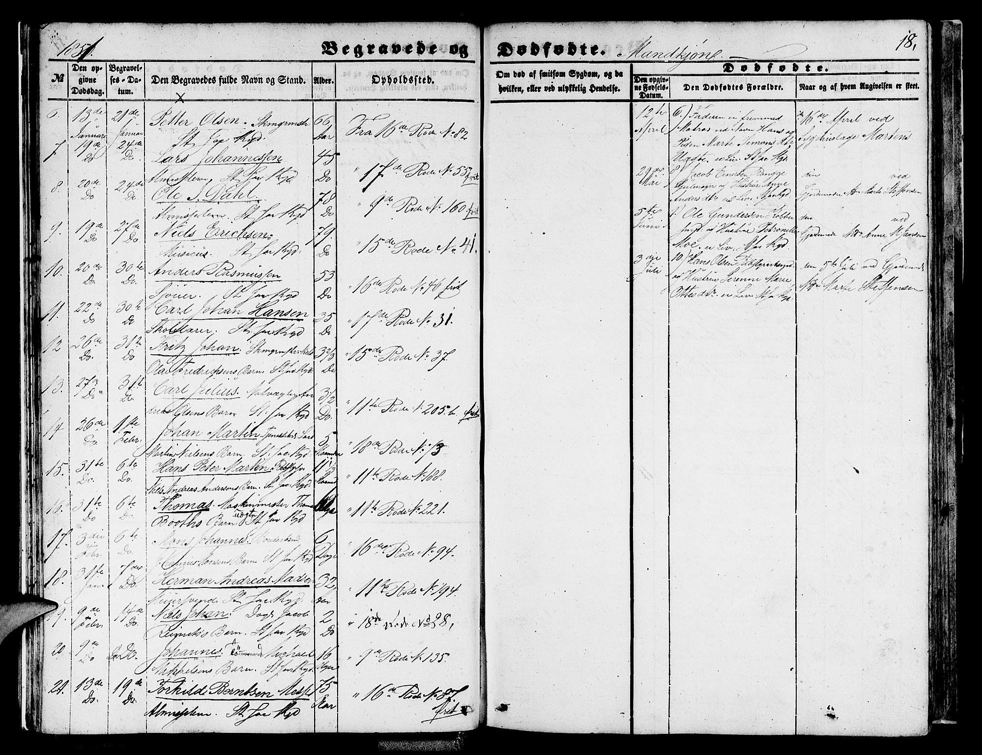 Domkirken sokneprestembete, SAB/A-74801/H/Hab/L0038: Parish register (copy) no. E 2, 1847-1859, p. 18