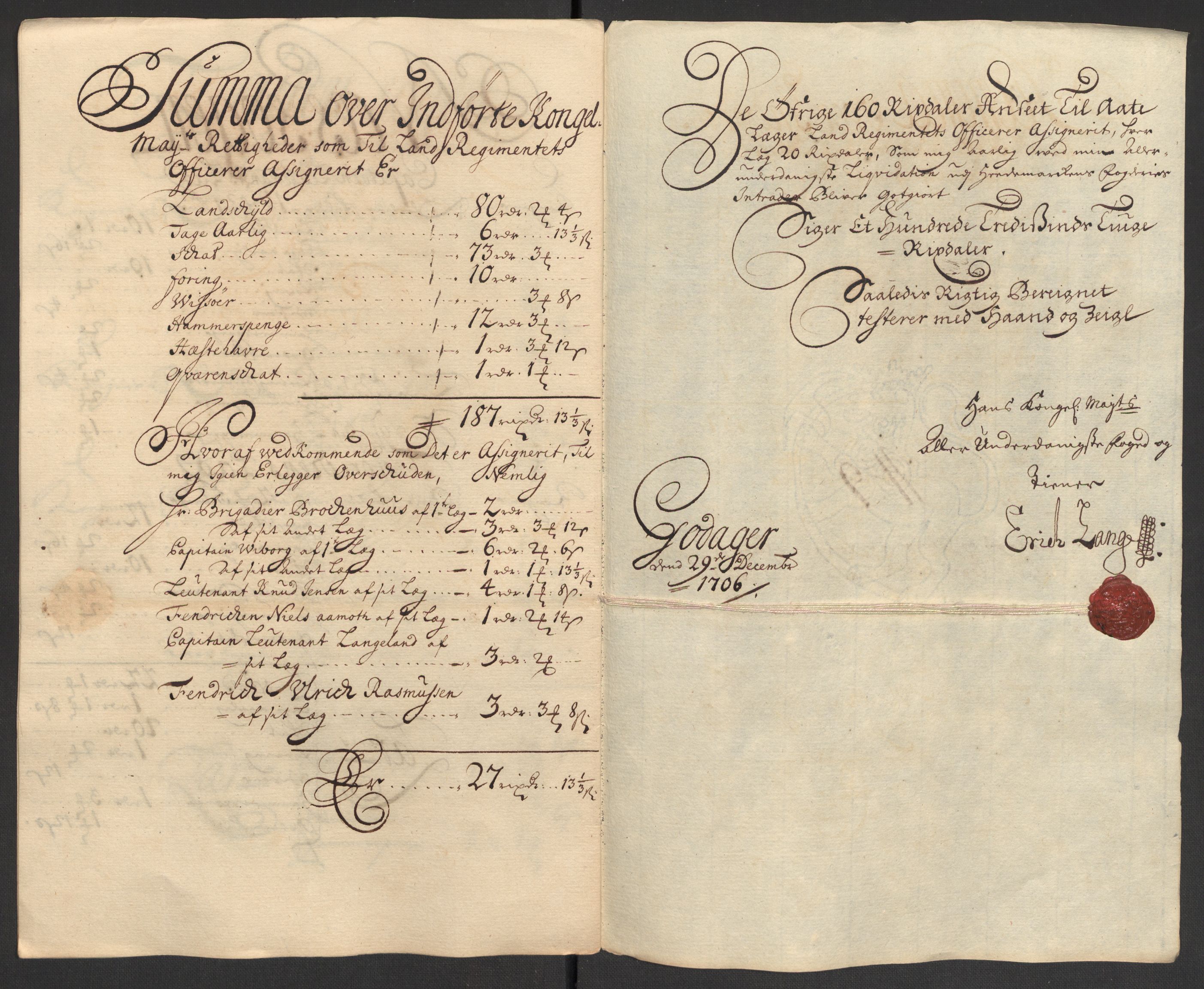 Rentekammeret inntil 1814, Reviderte regnskaper, Fogderegnskap, RA/EA-4092/R16/L1043: Fogderegnskap Hedmark, 1706-1707, p. 242