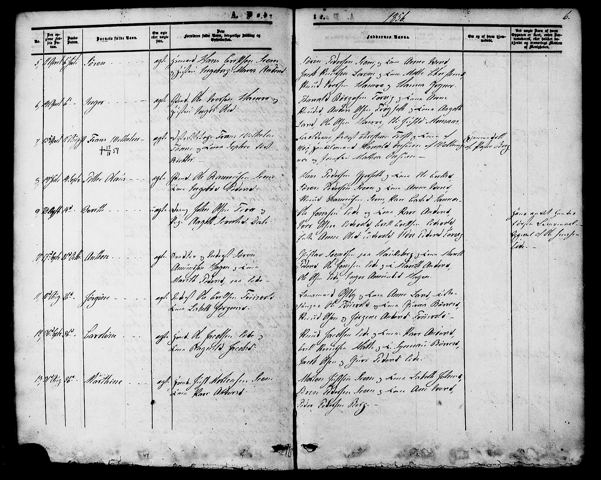 Ministerialprotokoller, klokkerbøker og fødselsregistre - Møre og Romsdal, AV/SAT-A-1454/542/L0552: Parish register (official) no. 542A02, 1854-1884, p. 6