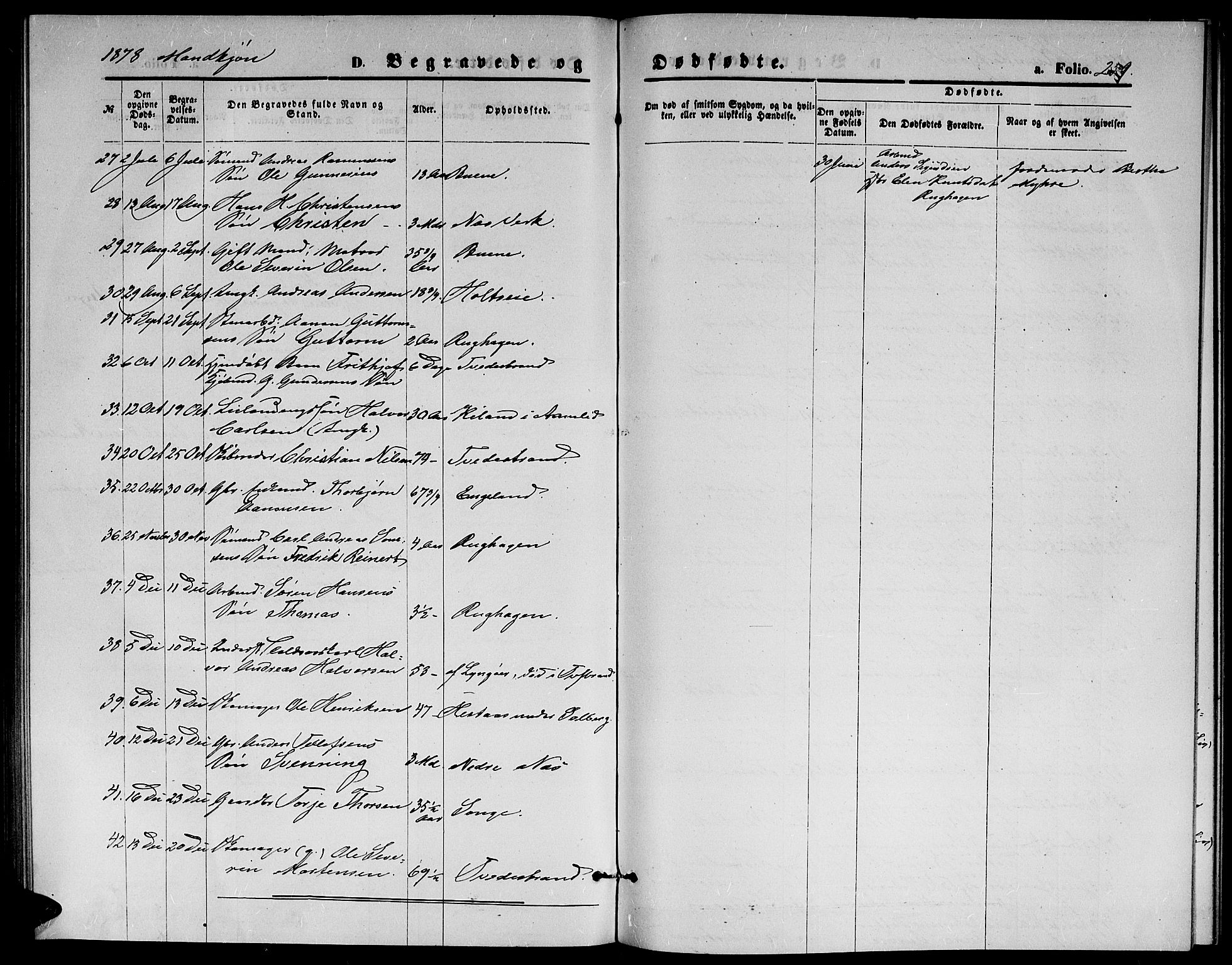 Holt sokneprestkontor, AV/SAK-1111-0021/F/Fb/L0009: Parish register (copy) no. B 9, 1871-1883, p. 259