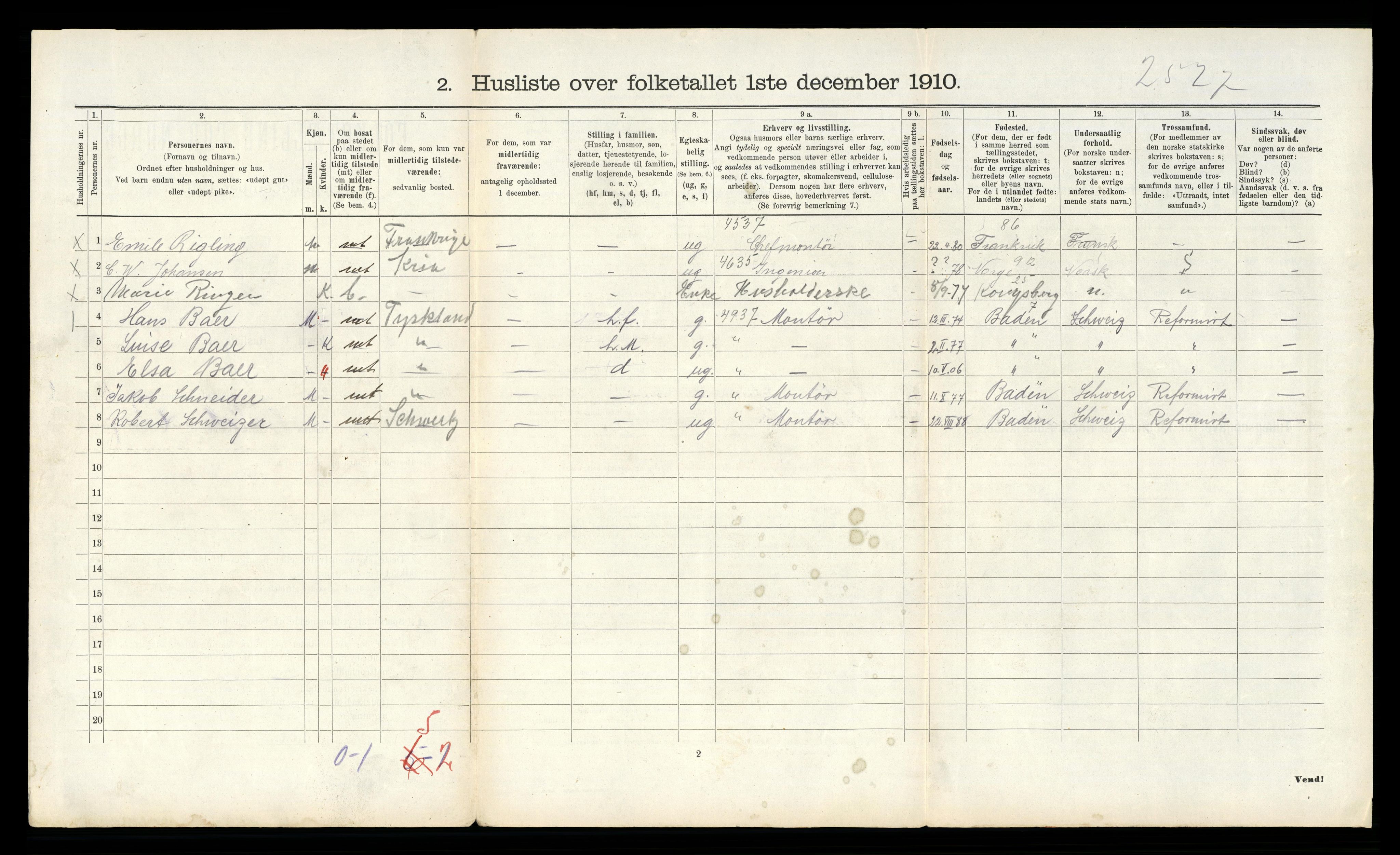 RA, 1910 census for Tinn, 1910, p. 1206