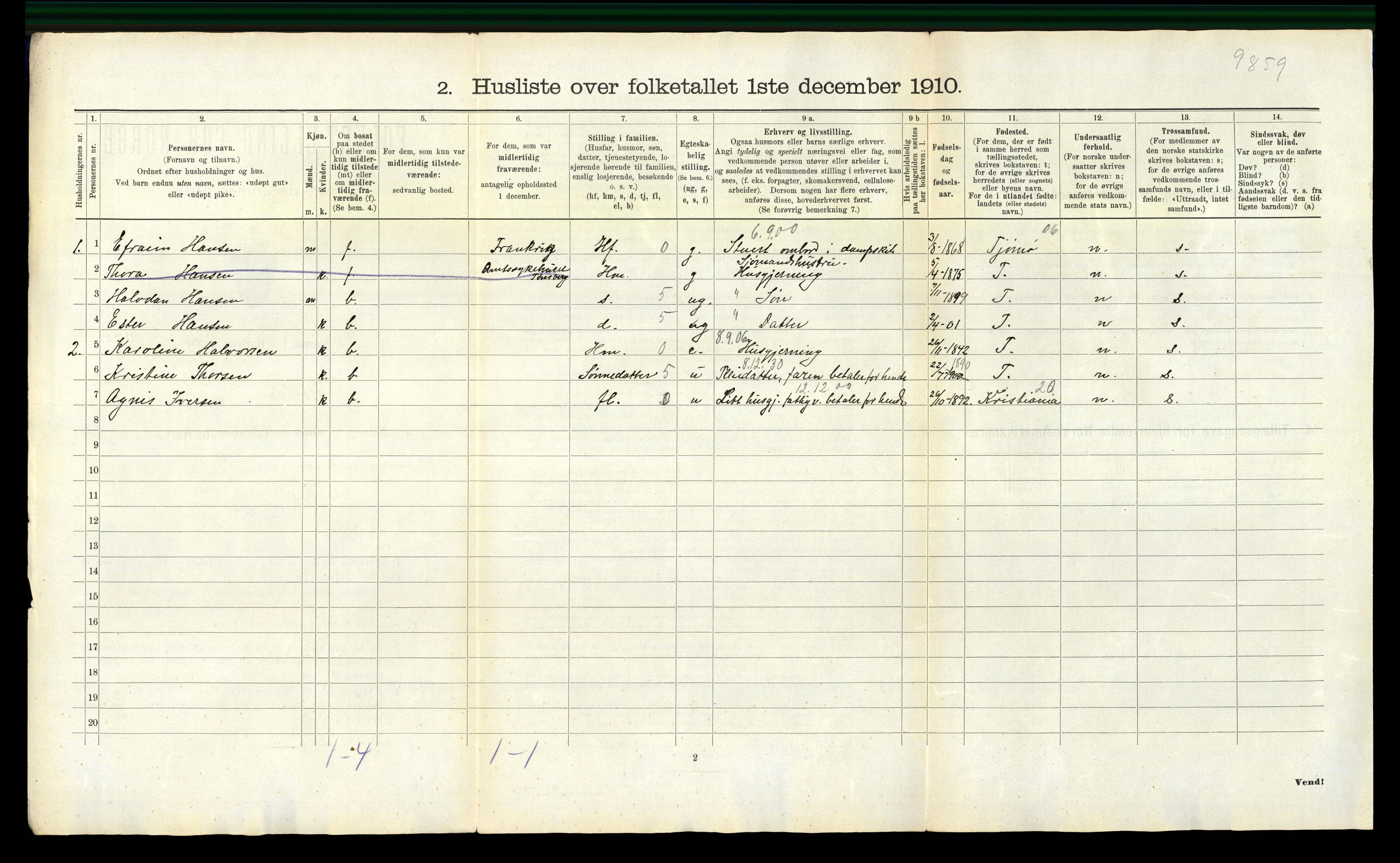 RA, 1910 census for Nøtterøy, 1910, p. 75