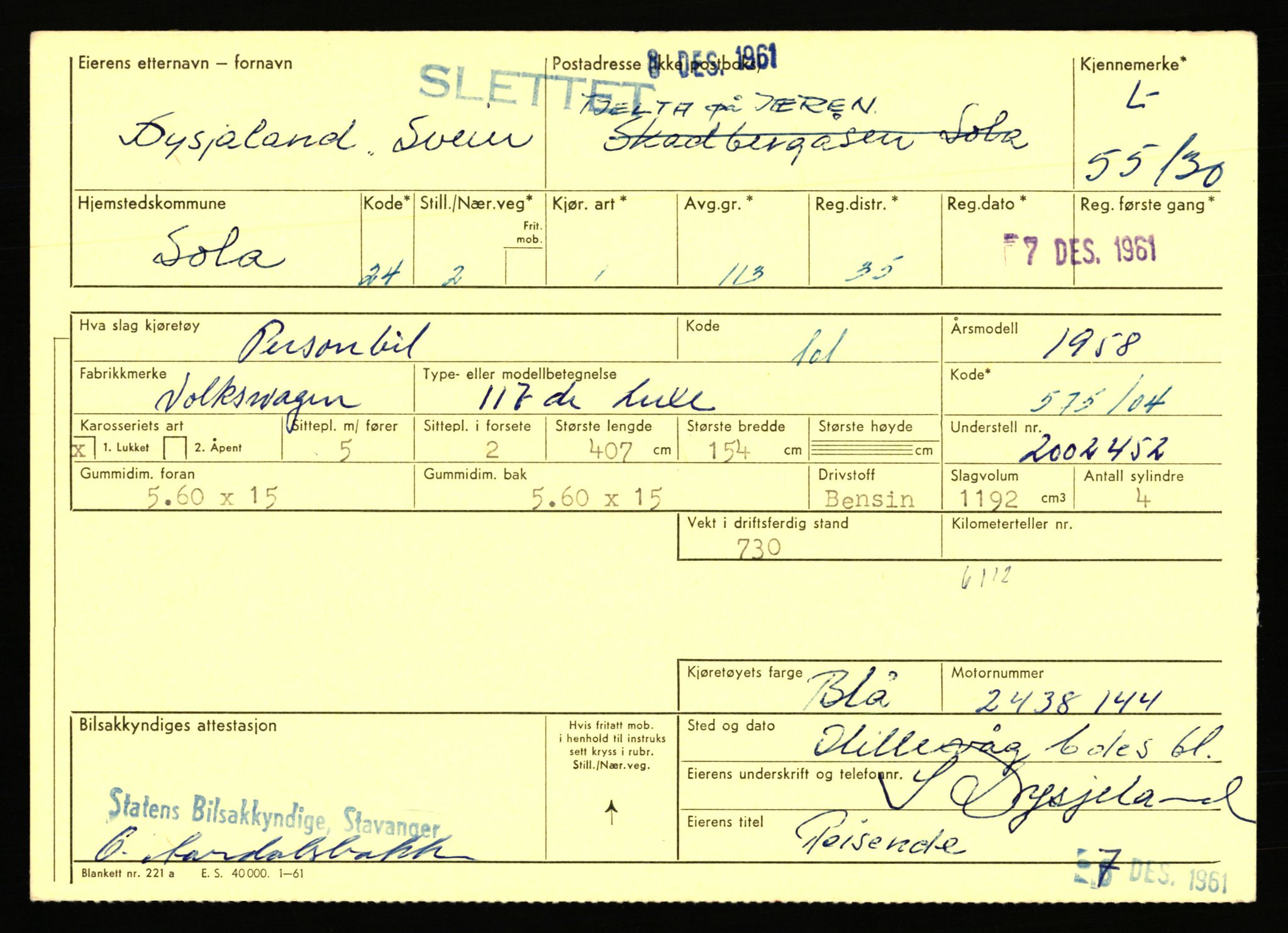 Stavanger trafikkstasjon, AV/SAST-A-101942/0/F/L0054: L-54200 - L-55699, 1930-1971, p. 1905