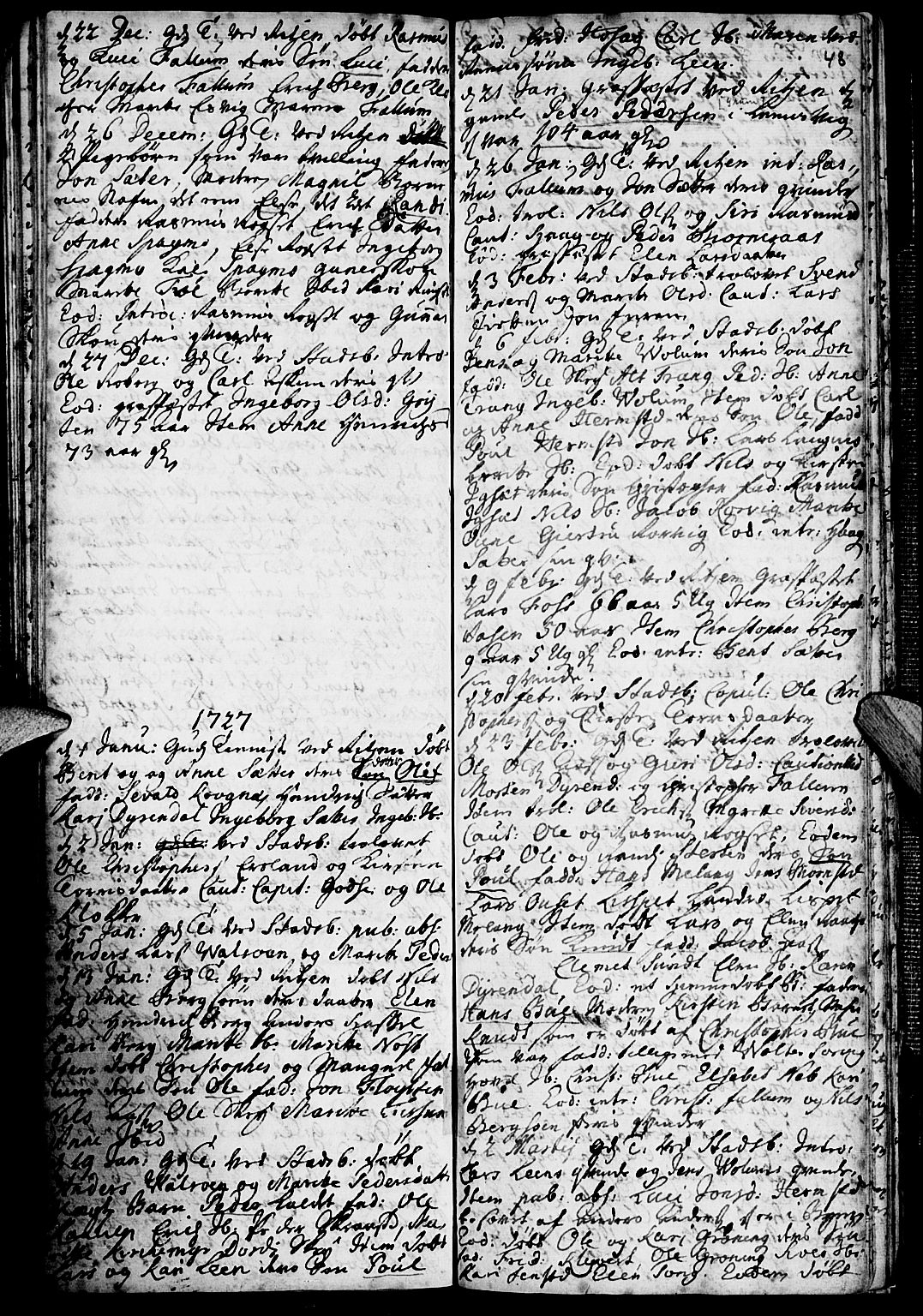 Ministerialprotokoller, klokkerbøker og fødselsregistre - Sør-Trøndelag, SAT/A-1456/646/L0603: Parish register (official) no. 646A01, 1700-1734, p. 48