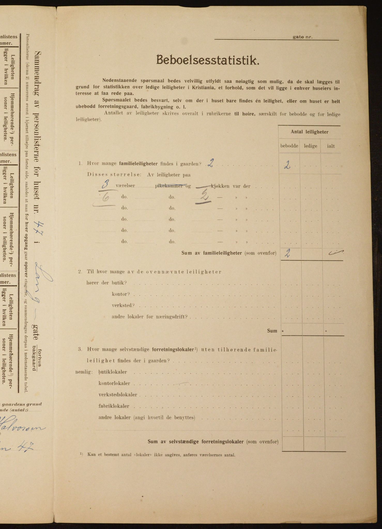 OBA, Municipal Census 1910 for Kristiania, 1910, p. 54882