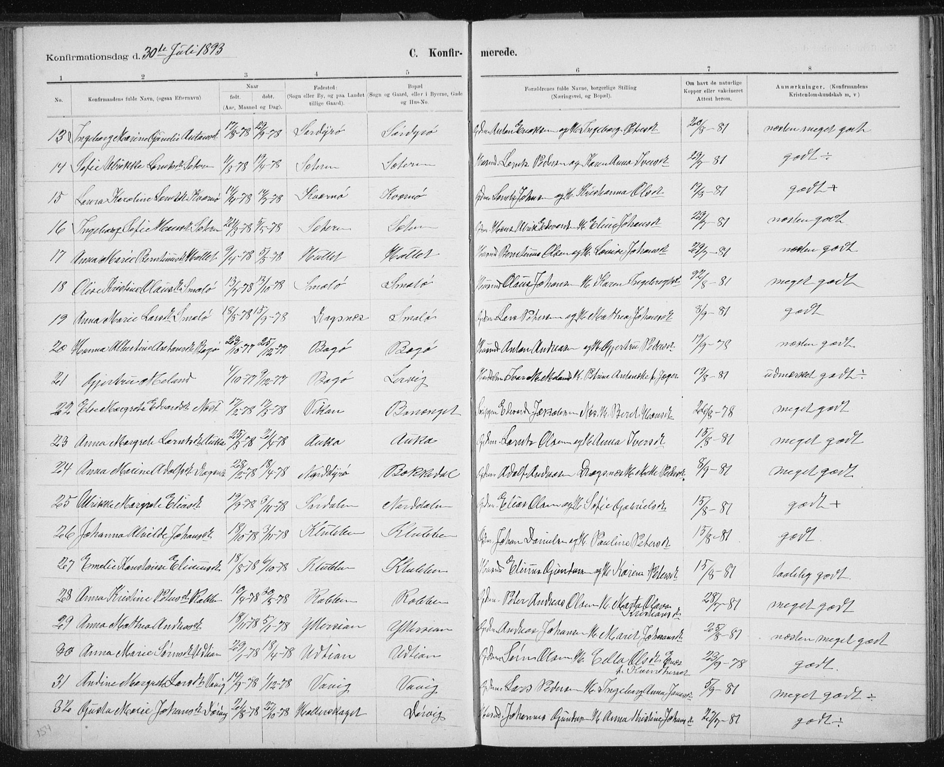 Ministerialprotokoller, klokkerbøker og fødselsregistre - Sør-Trøndelag, AV/SAT-A-1456/640/L0586: Parish register (copy) no. 640C03b, 1891-1908