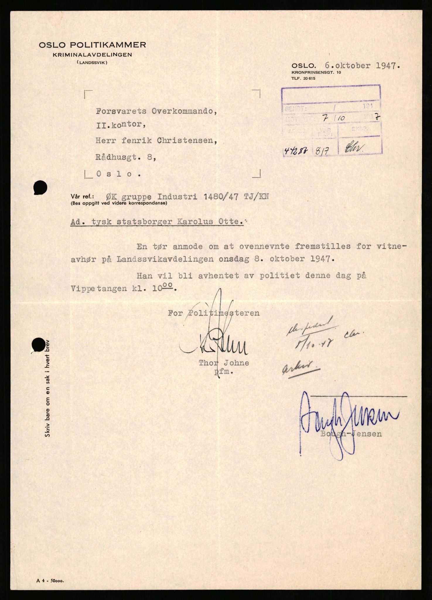 Forsvaret, Forsvarets overkommando II, AV/RA-RAFA-3915/D/Db/L0025: CI Questionaires. Tyske okkupasjonsstyrker i Norge. Tyskere., 1945-1946, p. 153