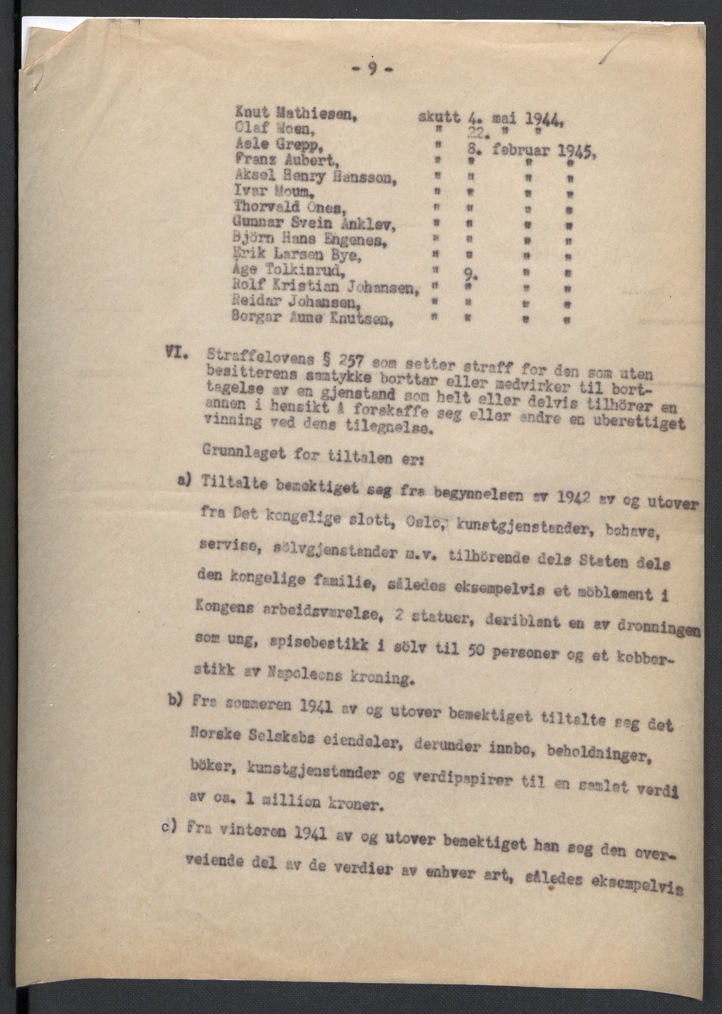 Landssvikarkivet, Oslo politikammer, AV/RA-S-3138-01/D/Da/L0003: Dnr. 29, 1945, p. 3496