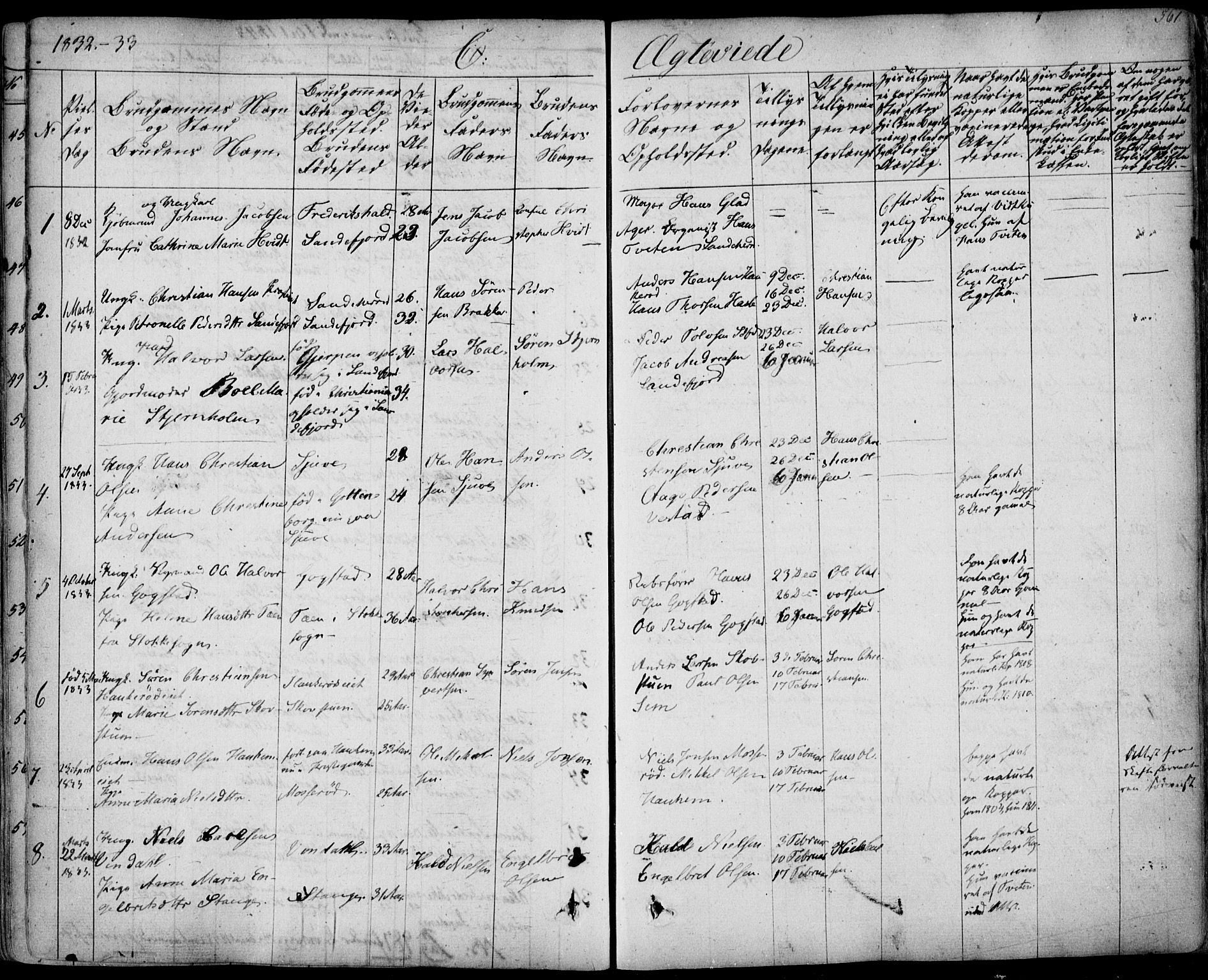 Sandar kirkebøker, SAKO/A-243/F/Fa/L0005: Parish register (official) no. 5, 1832-1847, p. 560-561