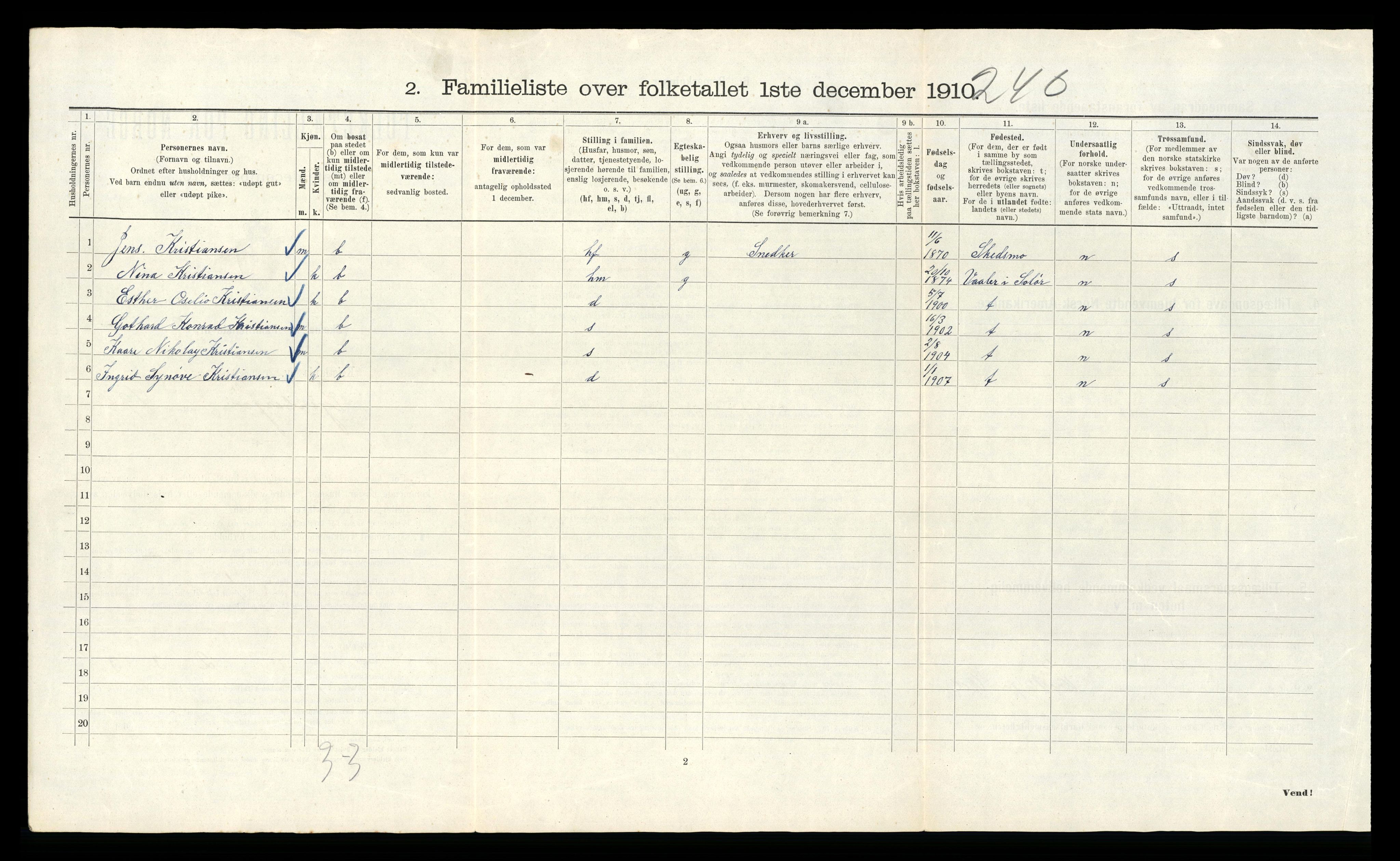 RA, 1910 census for Kristiania, 1910, p. 83318