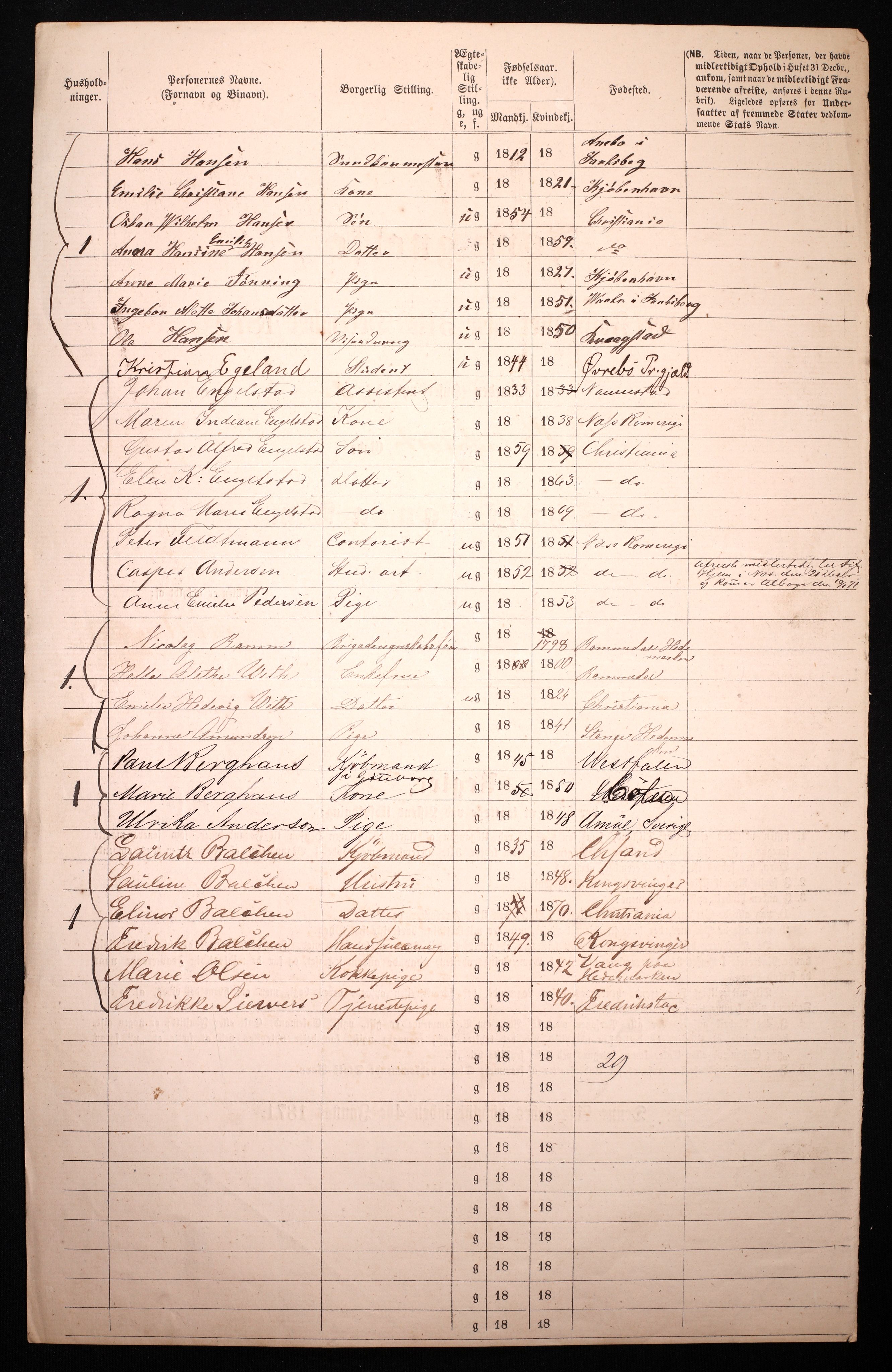 RA, 1870 census for 0301 Kristiania, 1870, p. 563