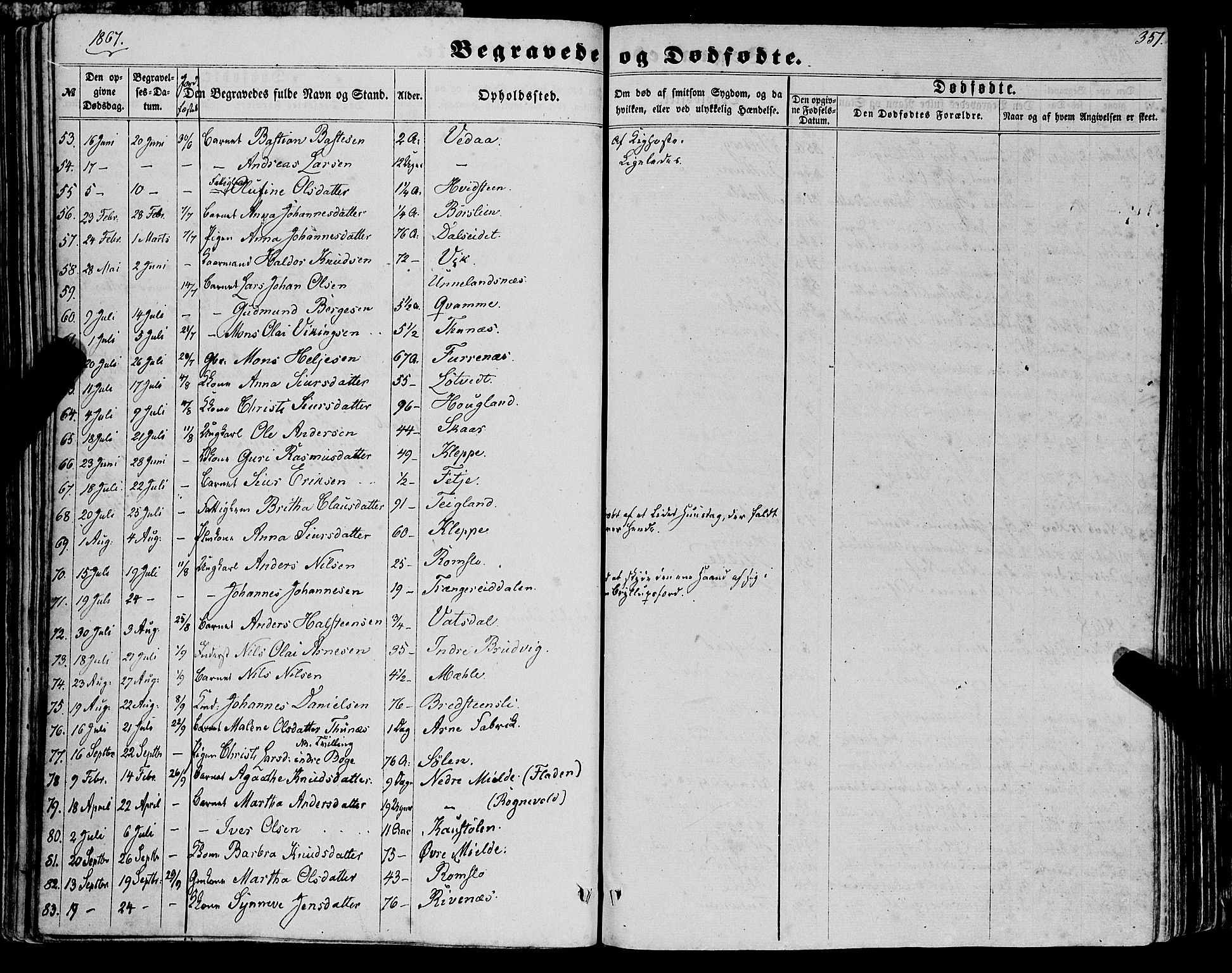 Haus sokneprestembete, AV/SAB-A-75601/H/Haa: Parish register (official) no. A 17, 1858-1870, p. 357