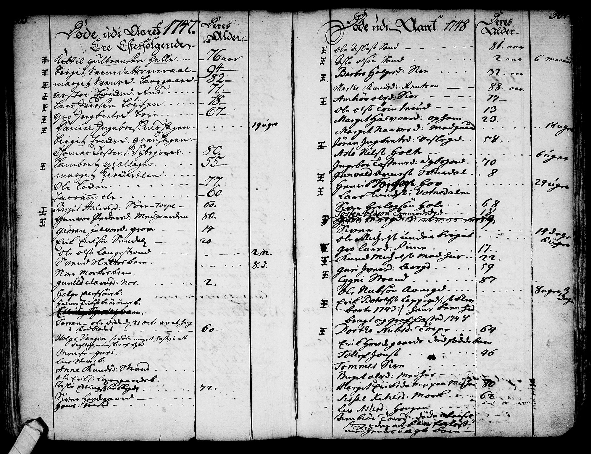 Ål kirkebøker, SAKO/A-249/F/Fa/L0001: Parish register (official) no. I 1, 1744-1769, p. 303-304