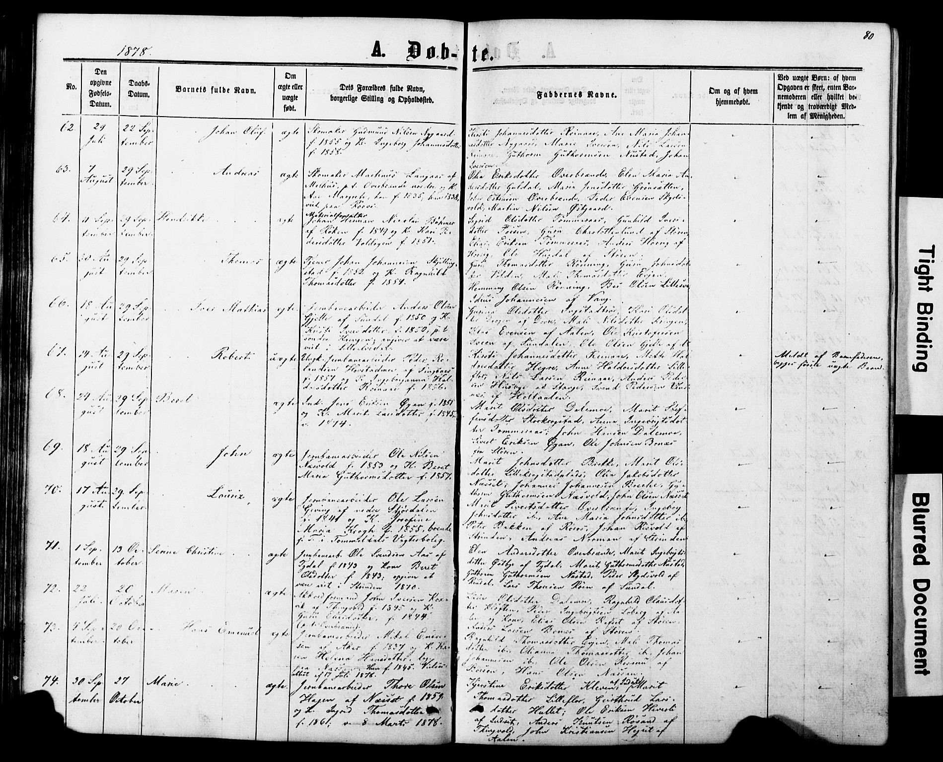 Ministerialprotokoller, klokkerbøker og fødselsregistre - Nord-Trøndelag, SAT/A-1458/706/L0049: Parish register (copy) no. 706C01, 1864-1895, p. 80