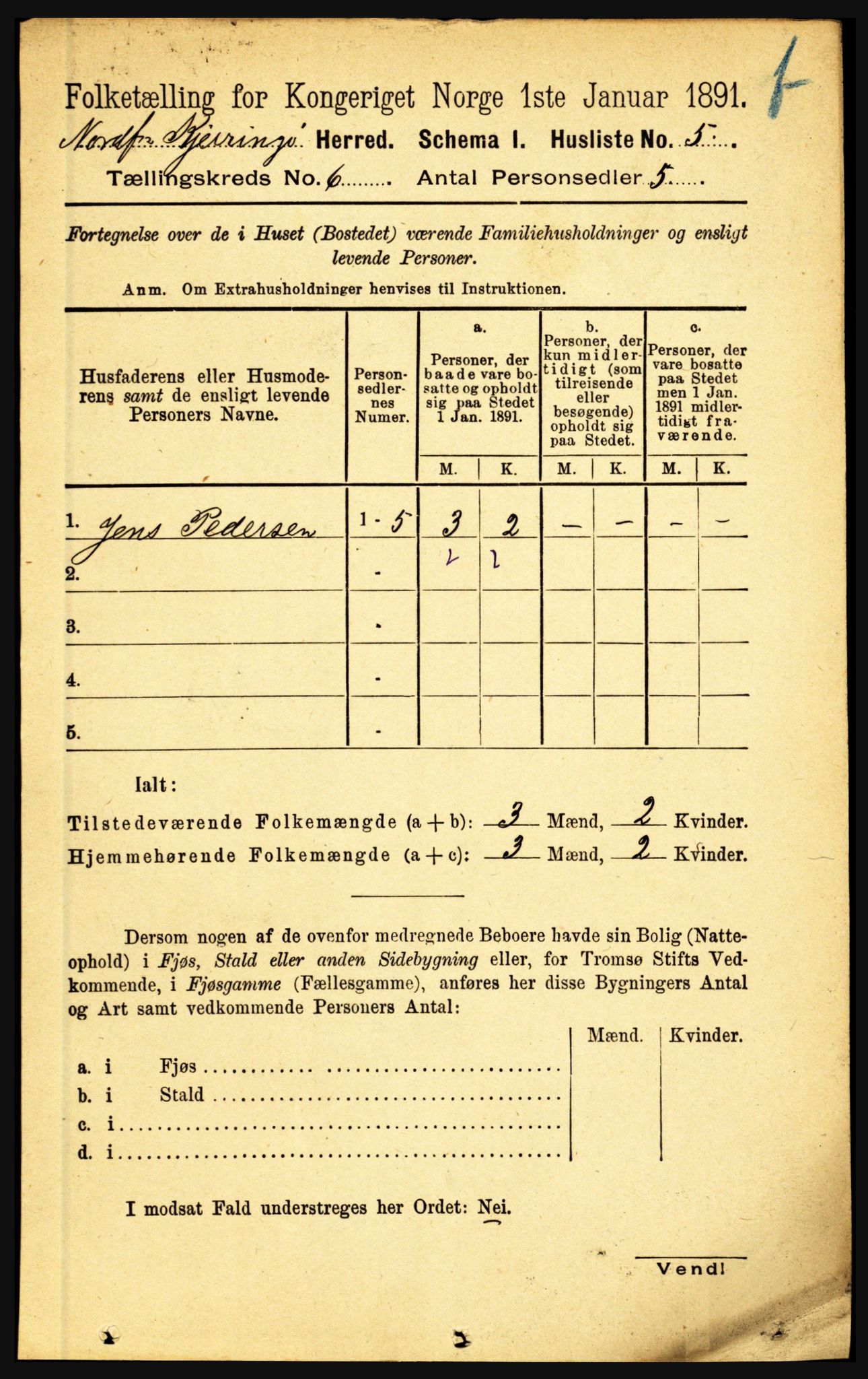 RA, 1891 census for 1846 Nordfold-Kjerringøy, 1891, p. 1358