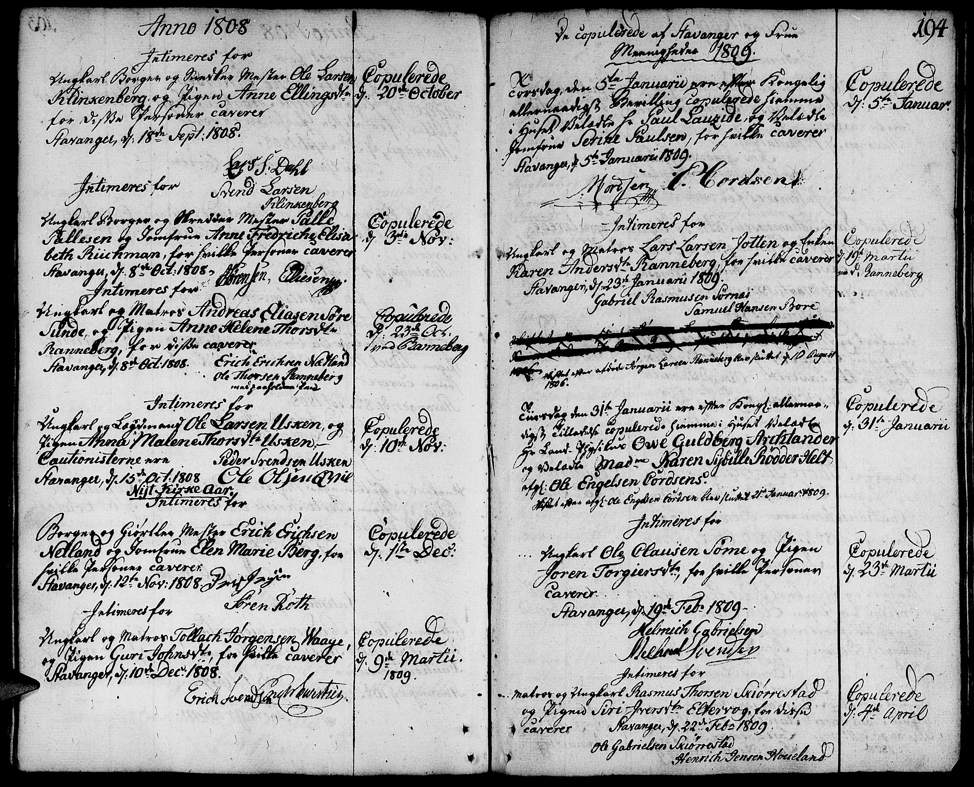 Domkirken sokneprestkontor, SAST/A-101812/001/30/30BA/L0006: Parish register (official) no. A 6, 1783-1815, p. 194