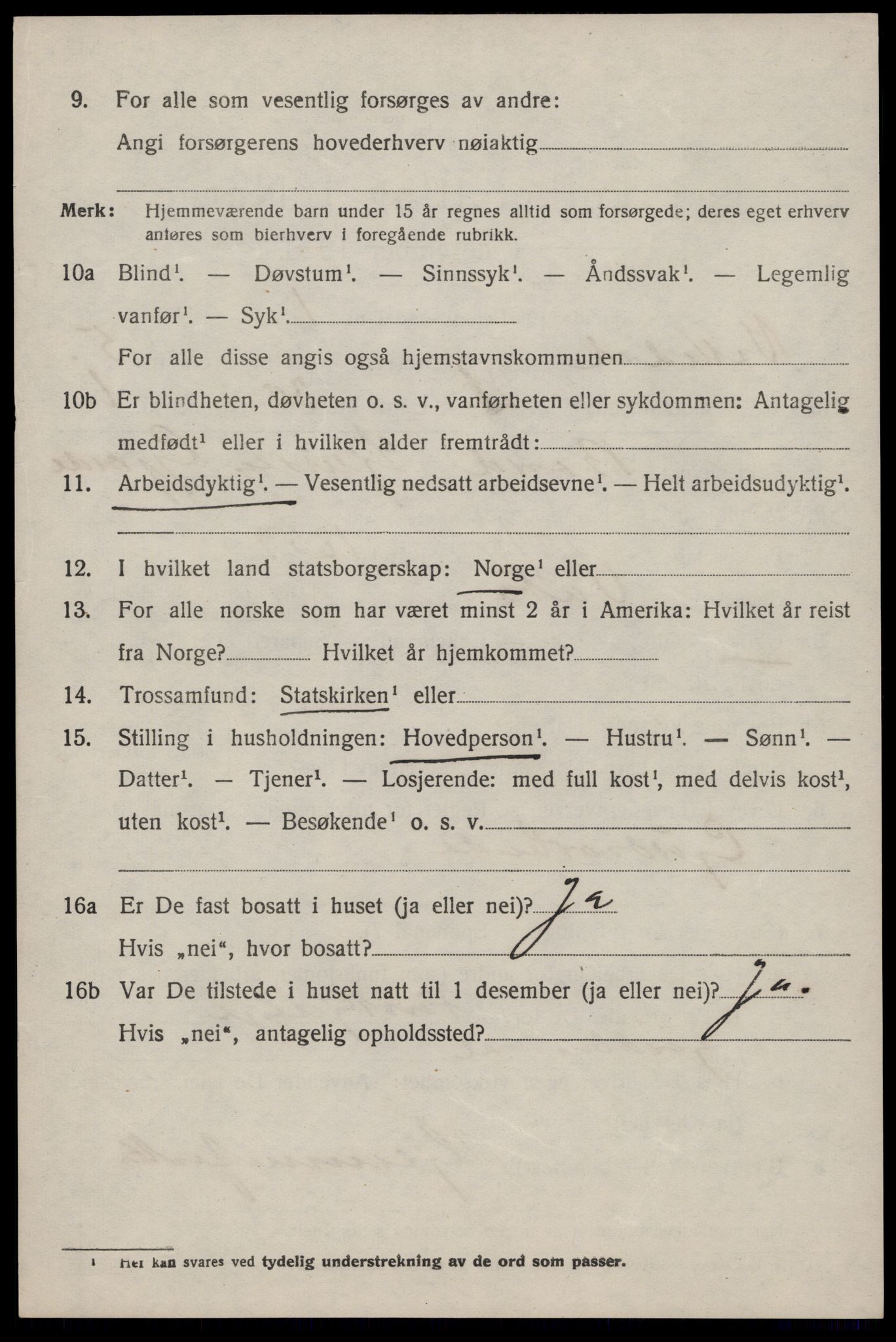 SAST, 1920 census for Vikedal, 1920, p. 2542