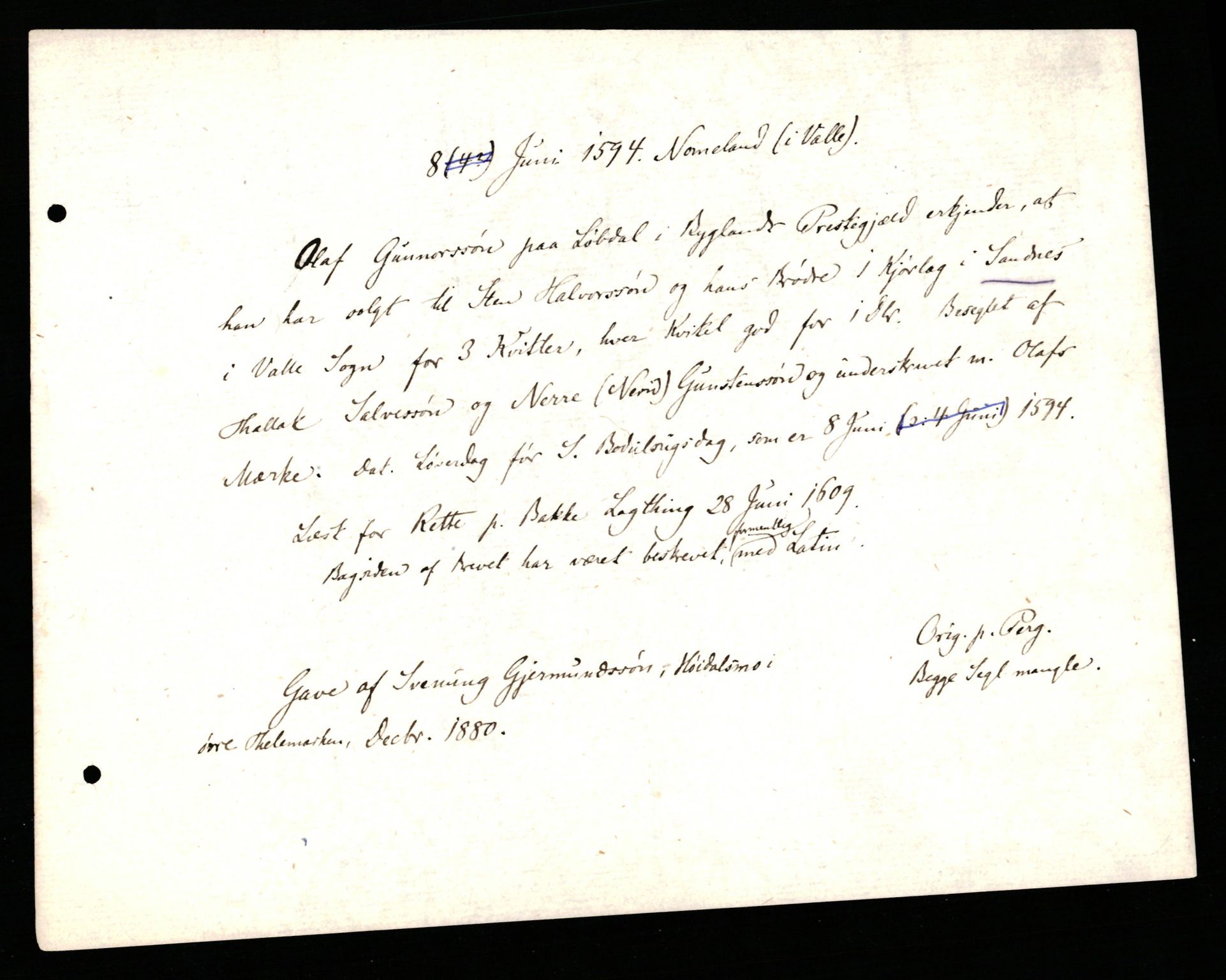 Riksarkivets diplomsamling, AV/RA-EA-5965/F35/F35b/L0004: Riksarkivets diplomer, seddelregister, 1593-1600, p. 103