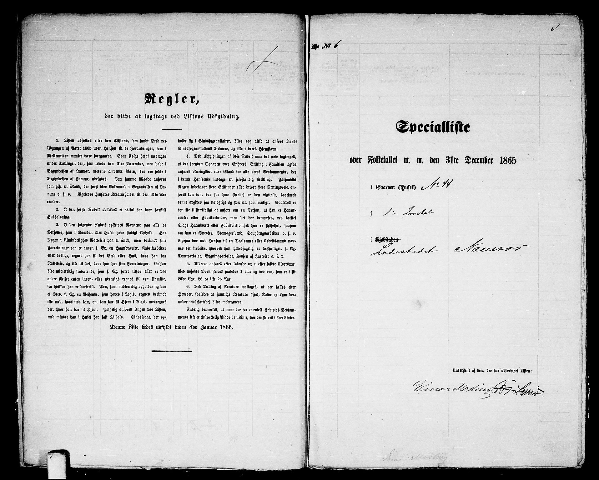 RA, 1865 census for Namsos/Namsos, 1865, p. 16