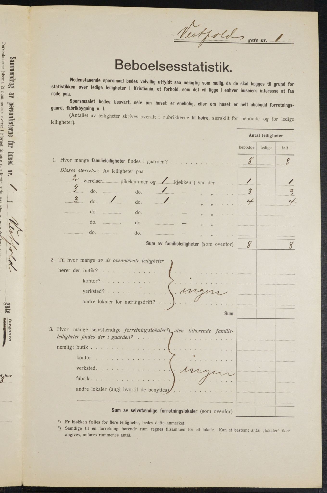 OBA, Municipal Census 1913 for Kristiania, 1913, p. 122231