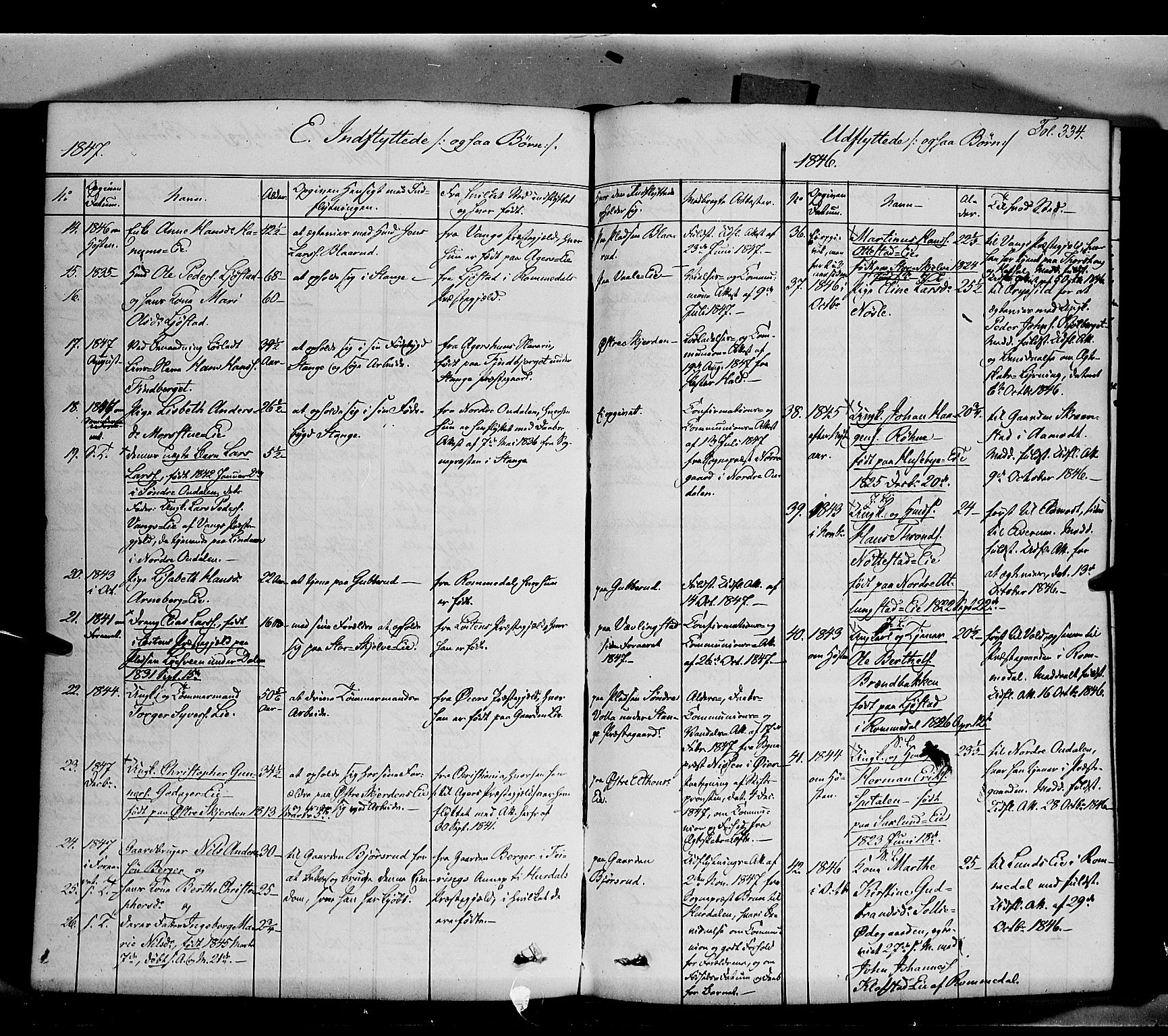 Stange prestekontor, SAH/PREST-002/K/L0011: Parish register (official) no. 11, 1846-1852, p. 334