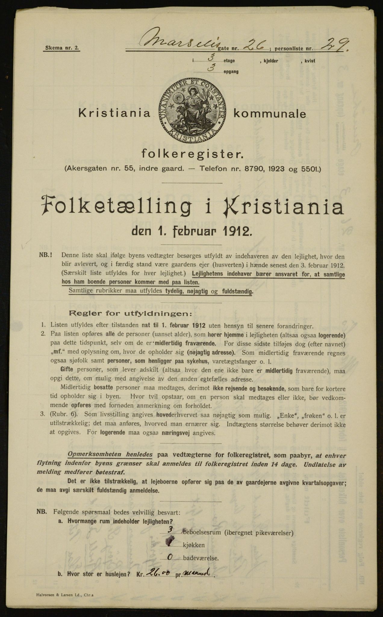 OBA, Municipal Census 1912 for Kristiania, 1912, p. 64867