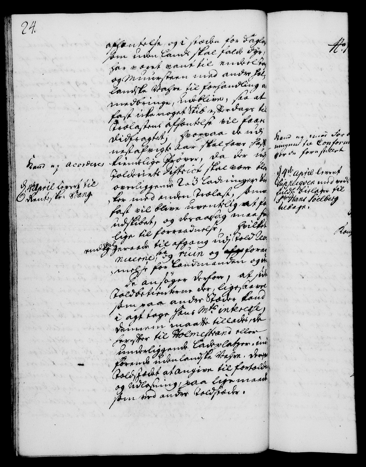 Rentekammeret, Kammerkanselliet, AV/RA-EA-3111/G/Gh/Gha/L0017: Norsk ekstraktmemorialprotokoll (merket RK 53.62), 1735, p. 24