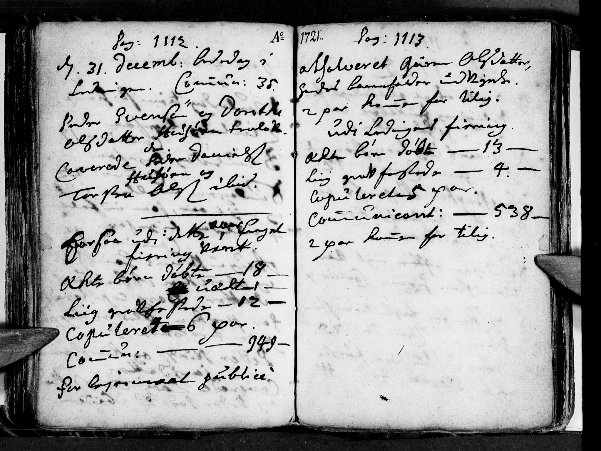 Ministerialprotokoller, klokkerbøker og fødselsregistre - Nordland, AV/SAT-A-1459/855/L0794: Parish register (official) no. 855A02, 1713-1727, p. 1112-1113