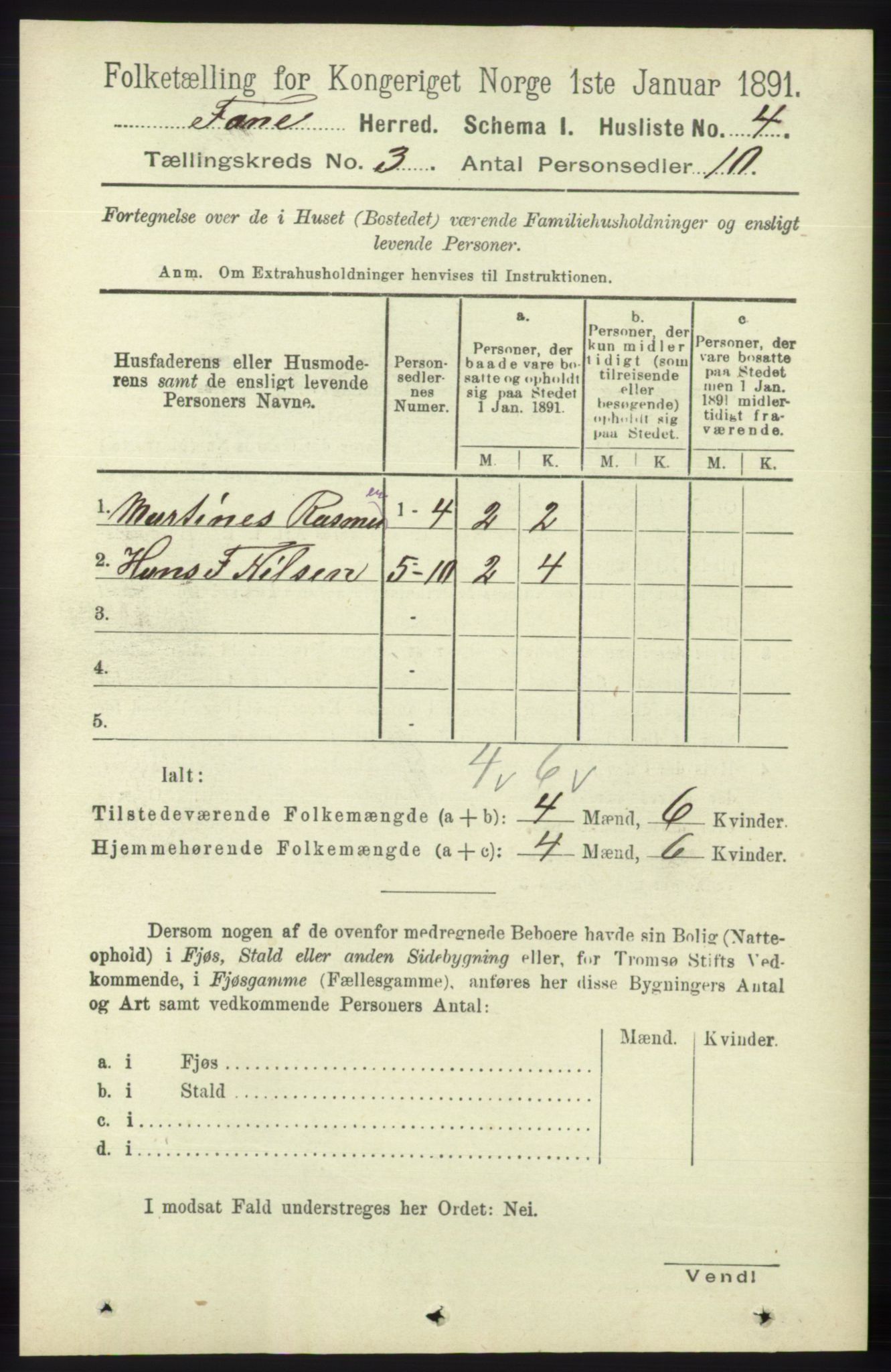 RA, 1891 census for 1249 Fana, 1891, p. 798