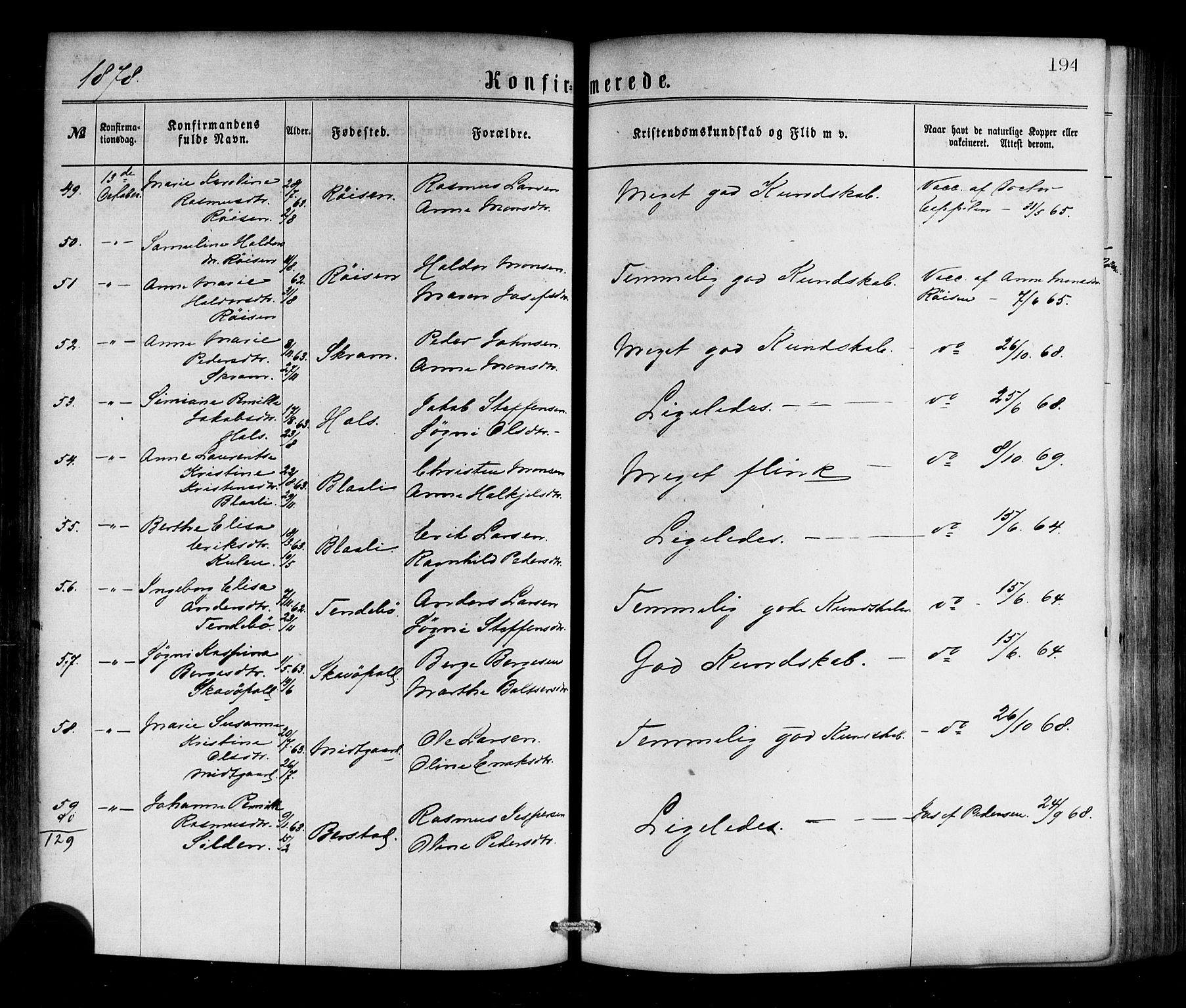 Selje sokneprestembete, SAB/A-99938/H/Ha/Haa/Haaa: Parish register (official) no. A 12, 1870-1880, p. 194