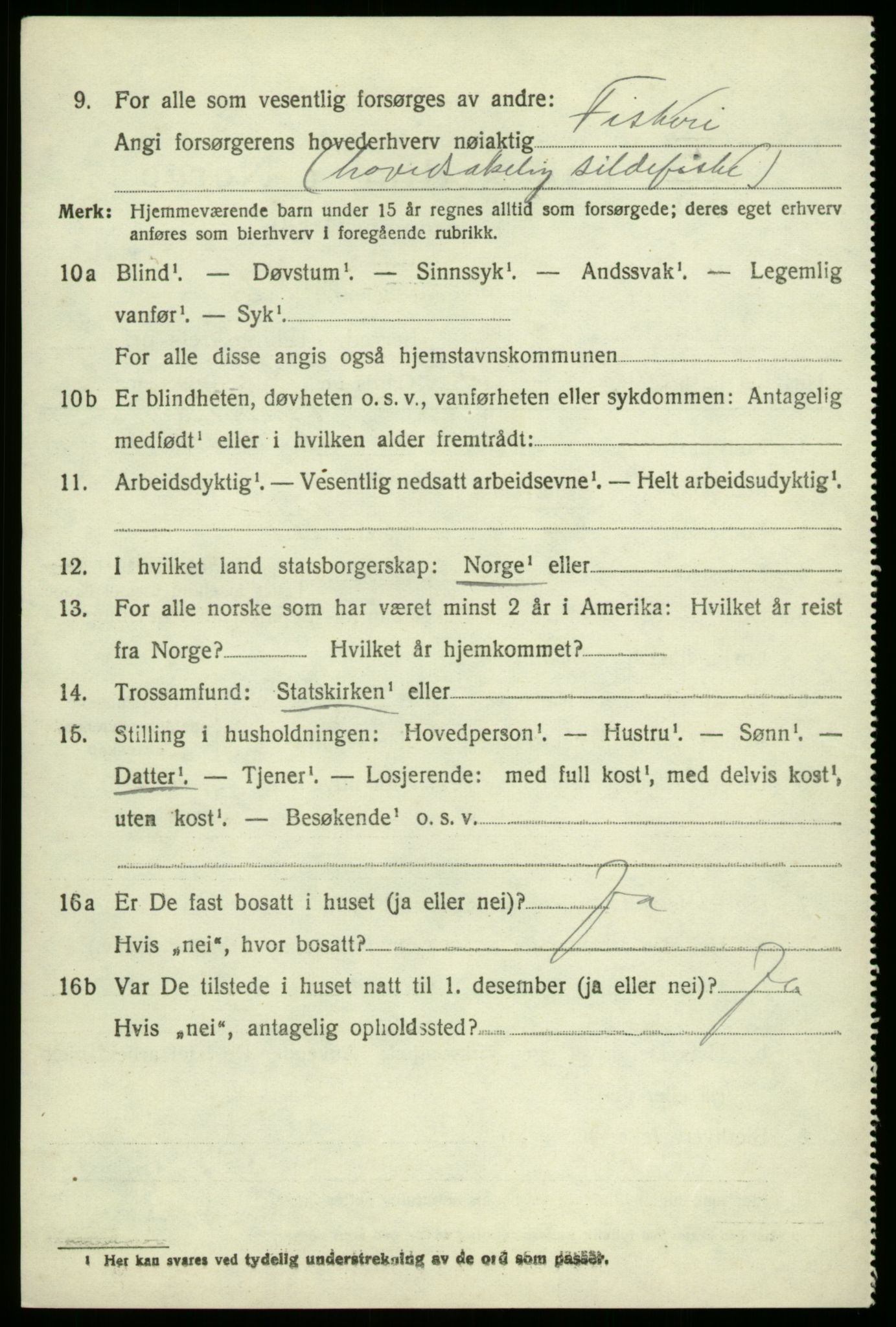 SAB, 1920 census for Samnanger, 1920, p. 1488