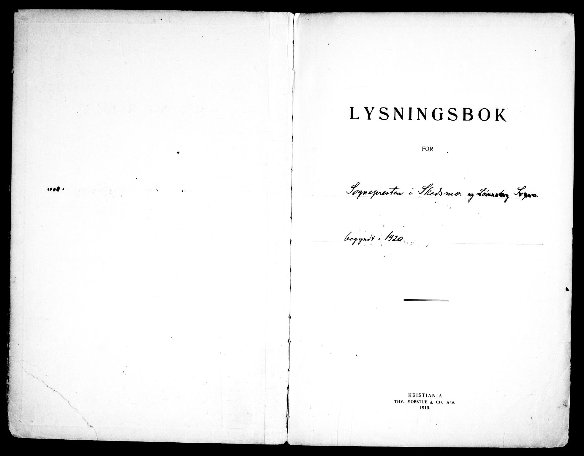 Skedsmo prestekontor Kirkebøker, SAO/A-10033a/H/Ha/L0002: Banns register no. I 2, 1919-1949