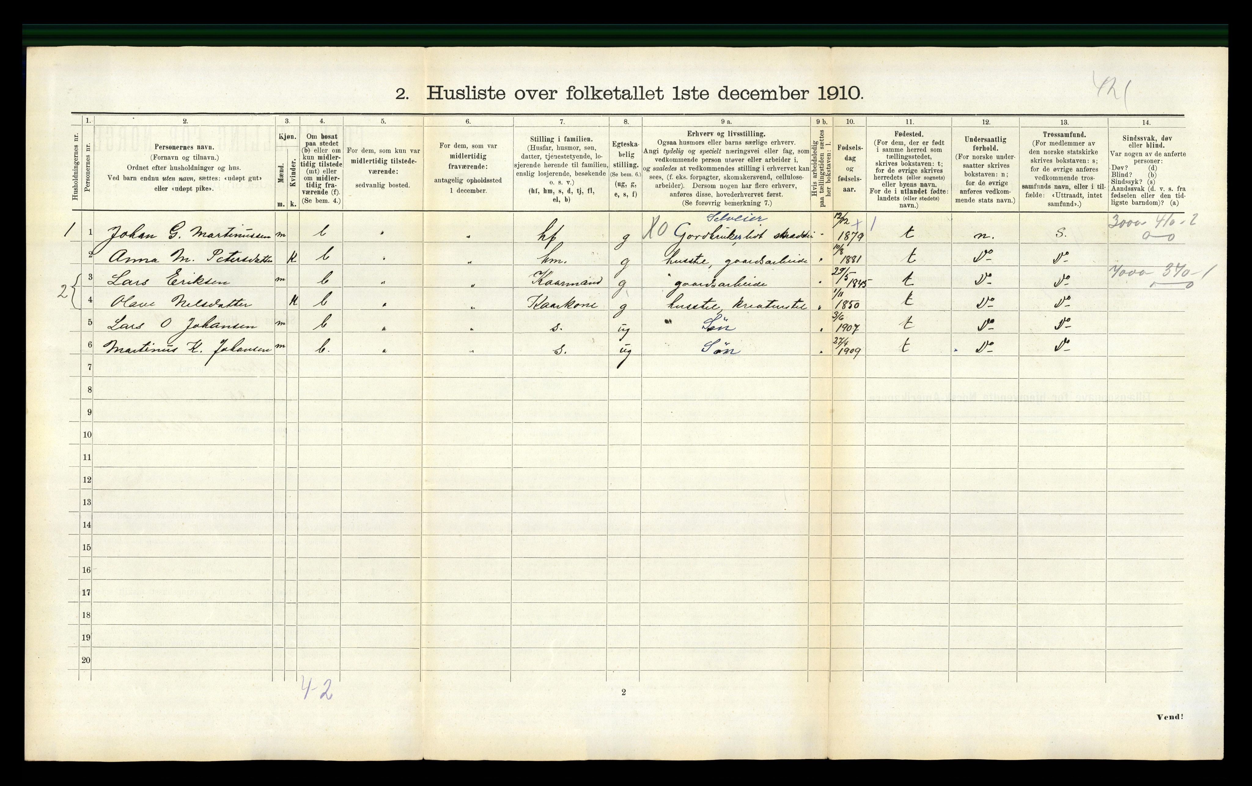 RA, 1910 census for Stordal, 1910, p. 181