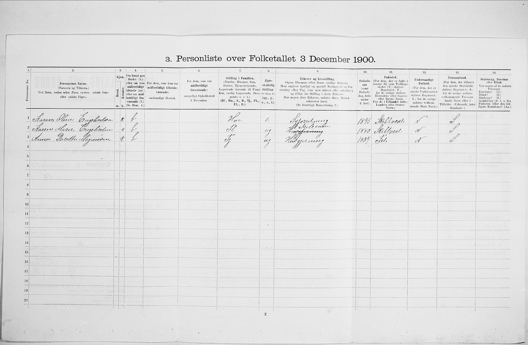 SAO, 1900 census for Kristiania, 1900, p. 48752