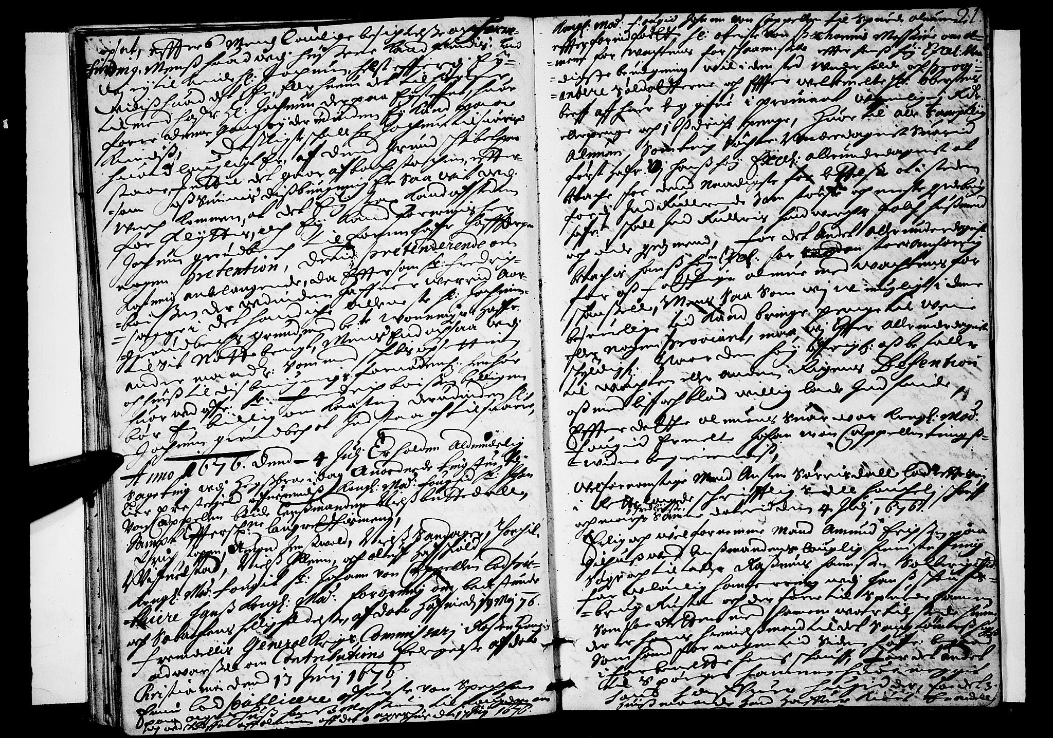 Lier, Røyken og Hurum sorenskriveri, AV/SAKO-A-89/F/Fa/L0017: Tingbok, 1676, p. 21