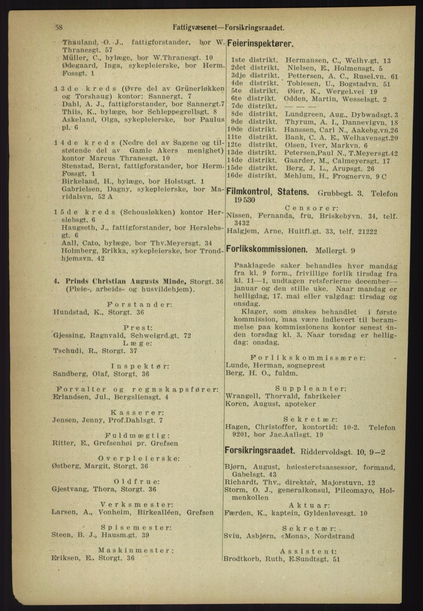 Kristiania/Oslo adressebok, PUBL/-, 1918, p. 65