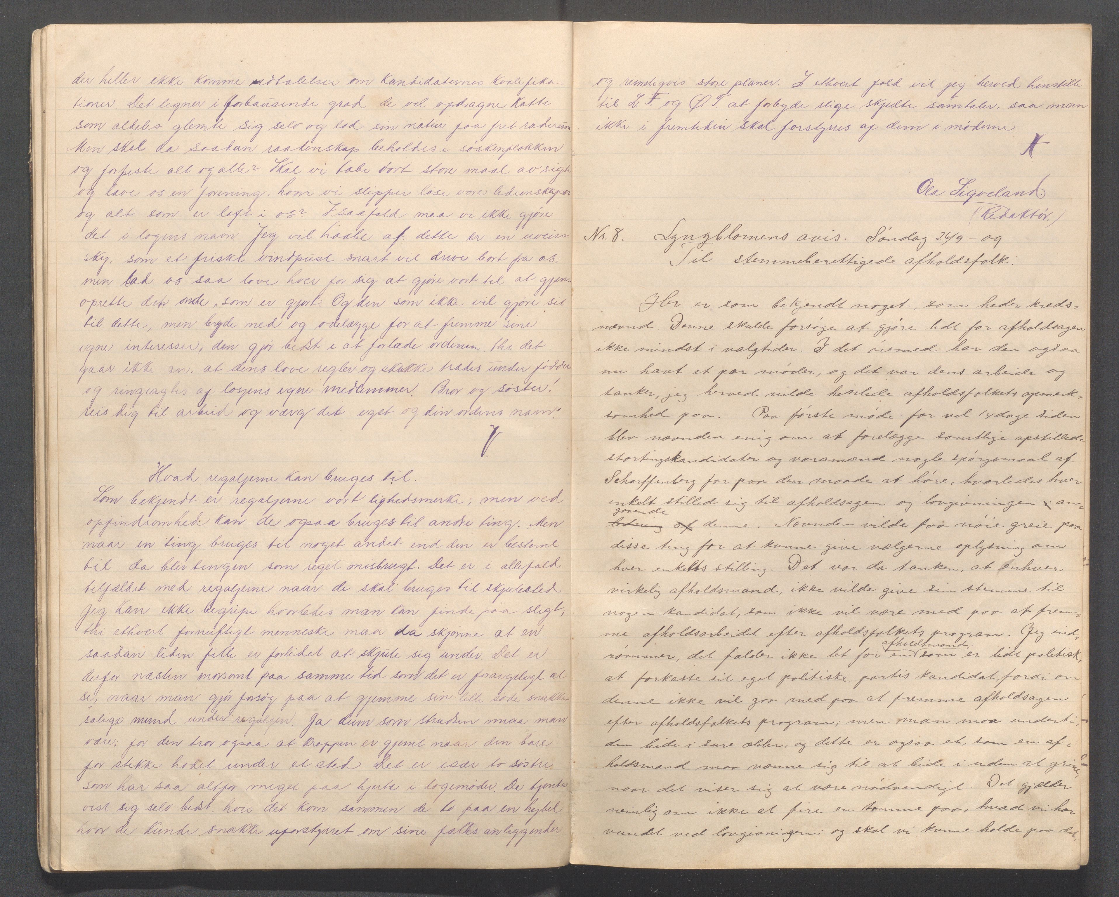 Hå kommune - PA 067  IOGT losje "Lyngblomen", IKAR/A-320/G/L0001:  "Lyngblomens avis, 1907-1912, p. 22