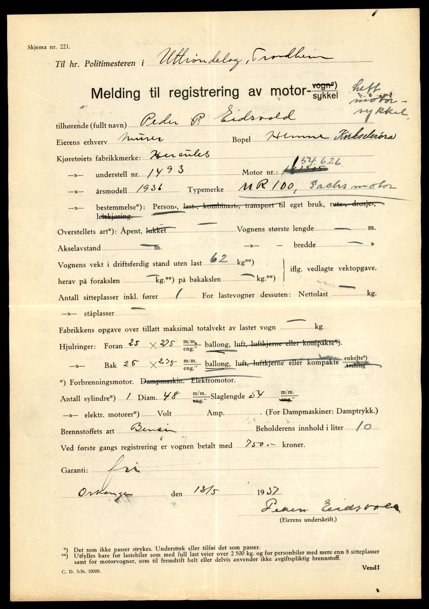 Møre og Romsdal vegkontor - Ålesund trafikkstasjon, AV/SAT-A-4099/F/Fe/L0025: Registreringskort for kjøretøy T 10931 - T 11045, 1927-1998, p. 2335