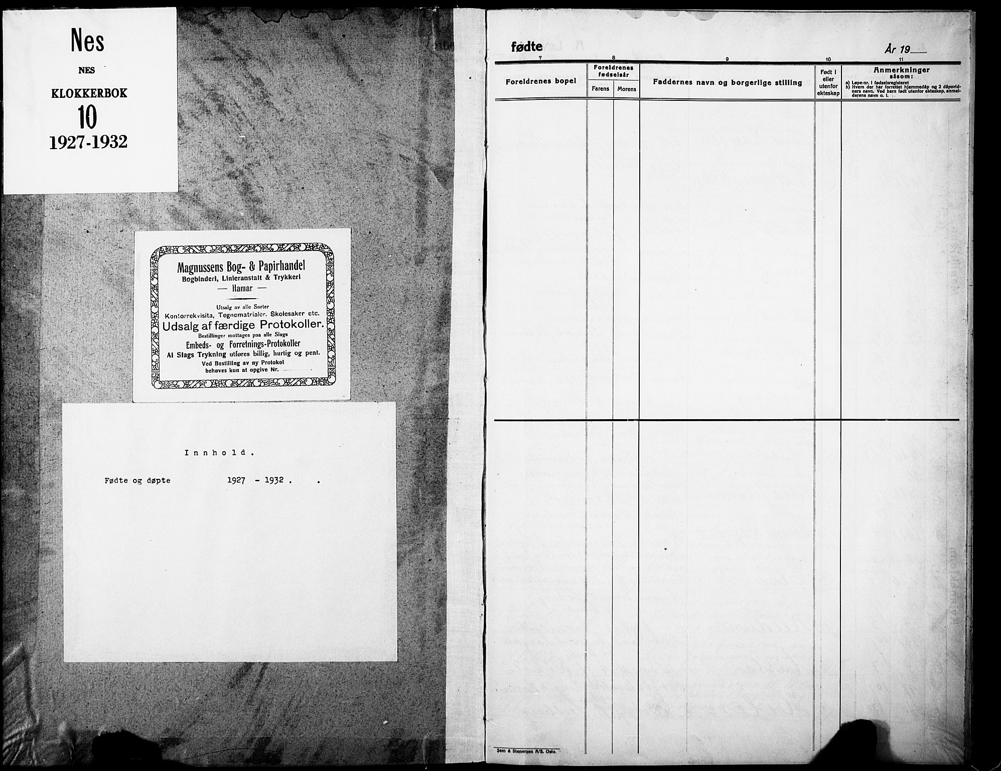 Nes prestekontor, Hedmark, SAH/PREST-020/L/La/L0010: Parish register (copy) no. 10, 1927-1932