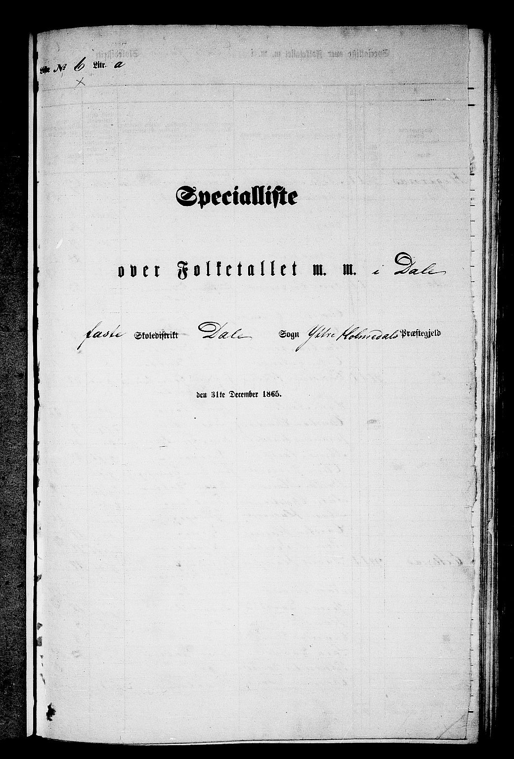 RA, 1865 census for Ytre Holmedal, 1865, p. 90