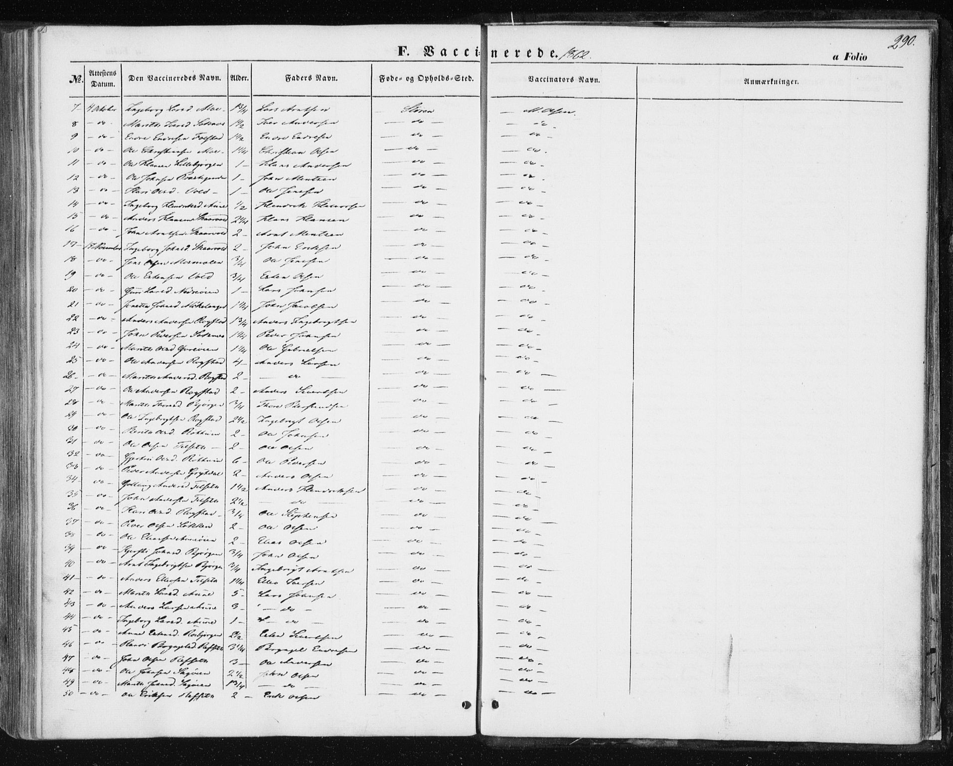 Ministerialprotokoller, klokkerbøker og fødselsregistre - Sør-Trøndelag, SAT/A-1456/687/L1000: Parish register (official) no. 687A06, 1848-1869, p. 290