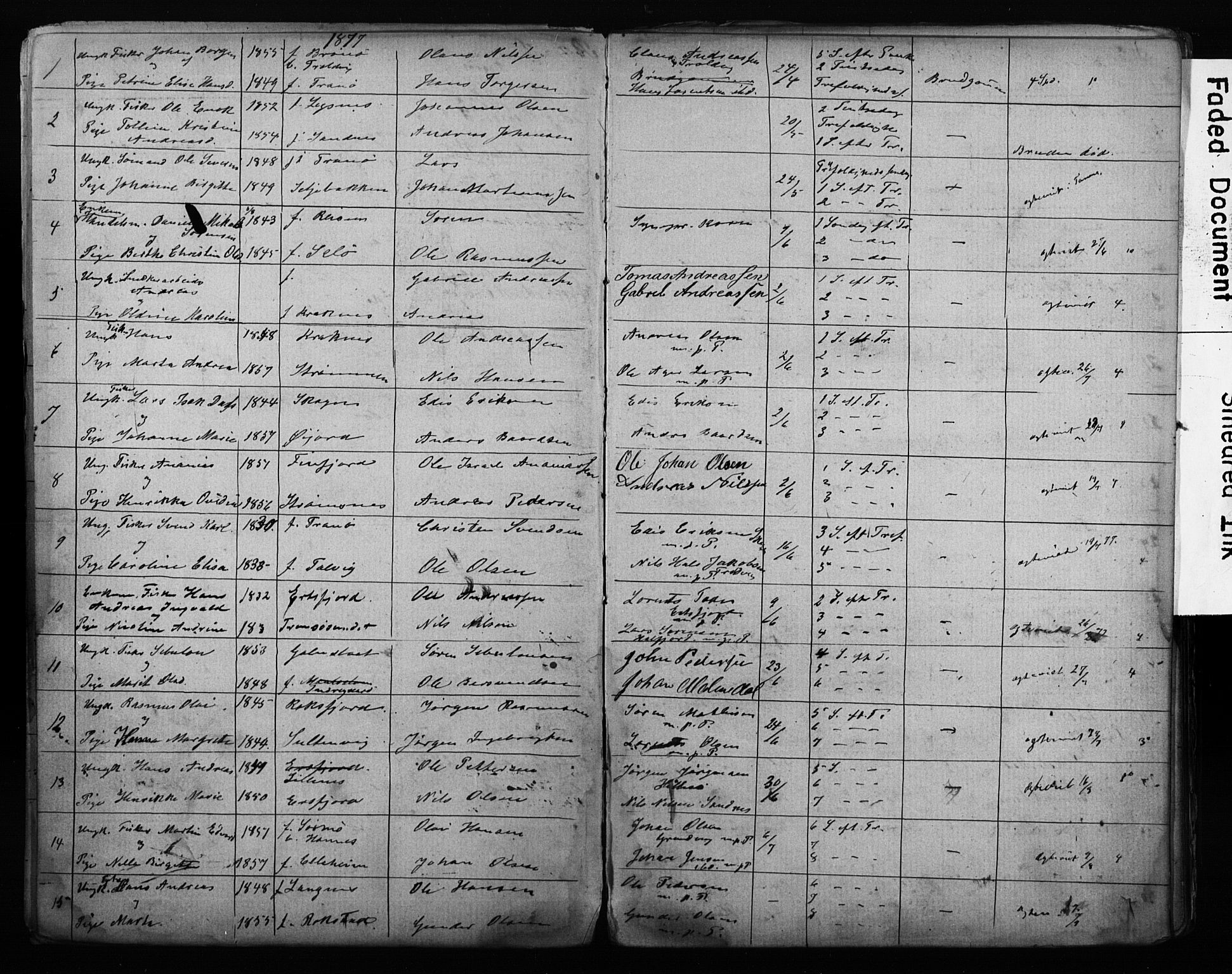 Lenvik sokneprestembete, AV/SATØ-S-1310/I/Ie/L0095: Banns register no. 95, 1868-1890