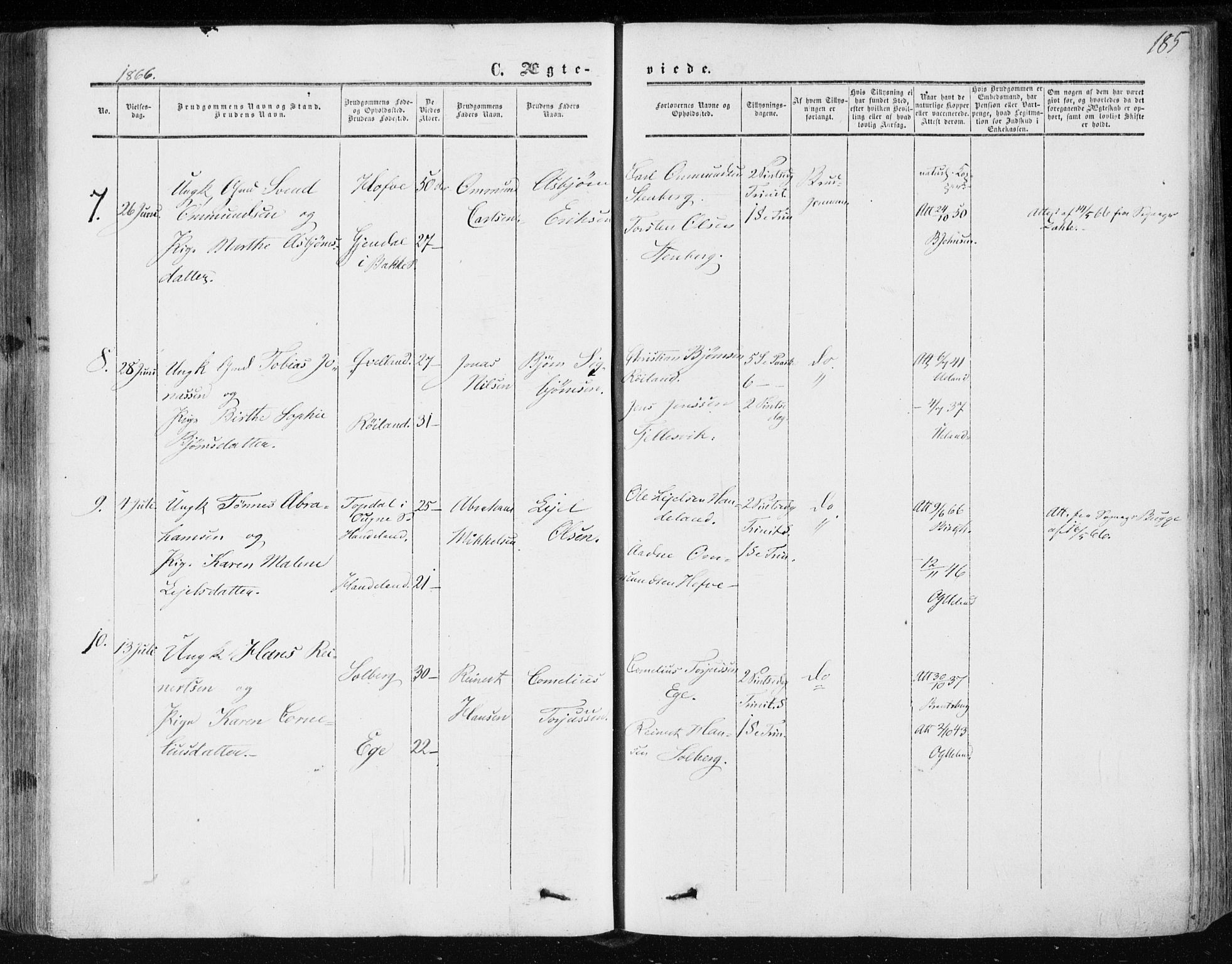 Lund sokneprestkontor, AV/SAST-A-101809/S06/L0009: Parish register (official) no. A 8, 1853-1877, p. 185