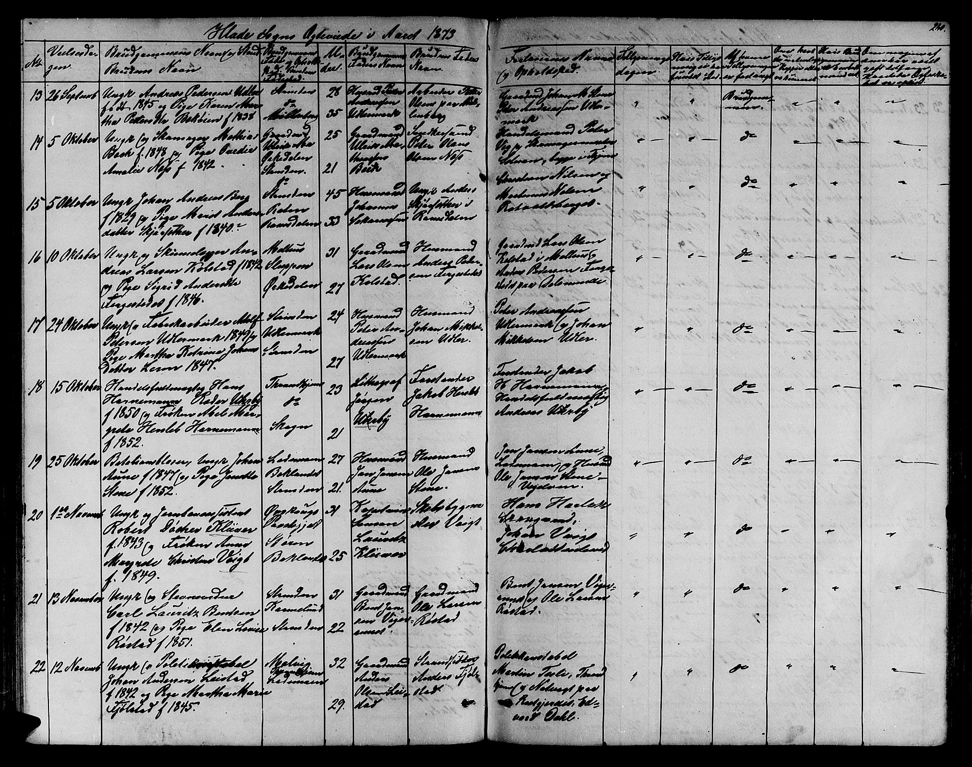 Ministerialprotokoller, klokkerbøker og fødselsregistre - Sør-Trøndelag, SAT/A-1456/606/L0311: Parish register (copy) no. 606C07, 1860-1877, p. 240