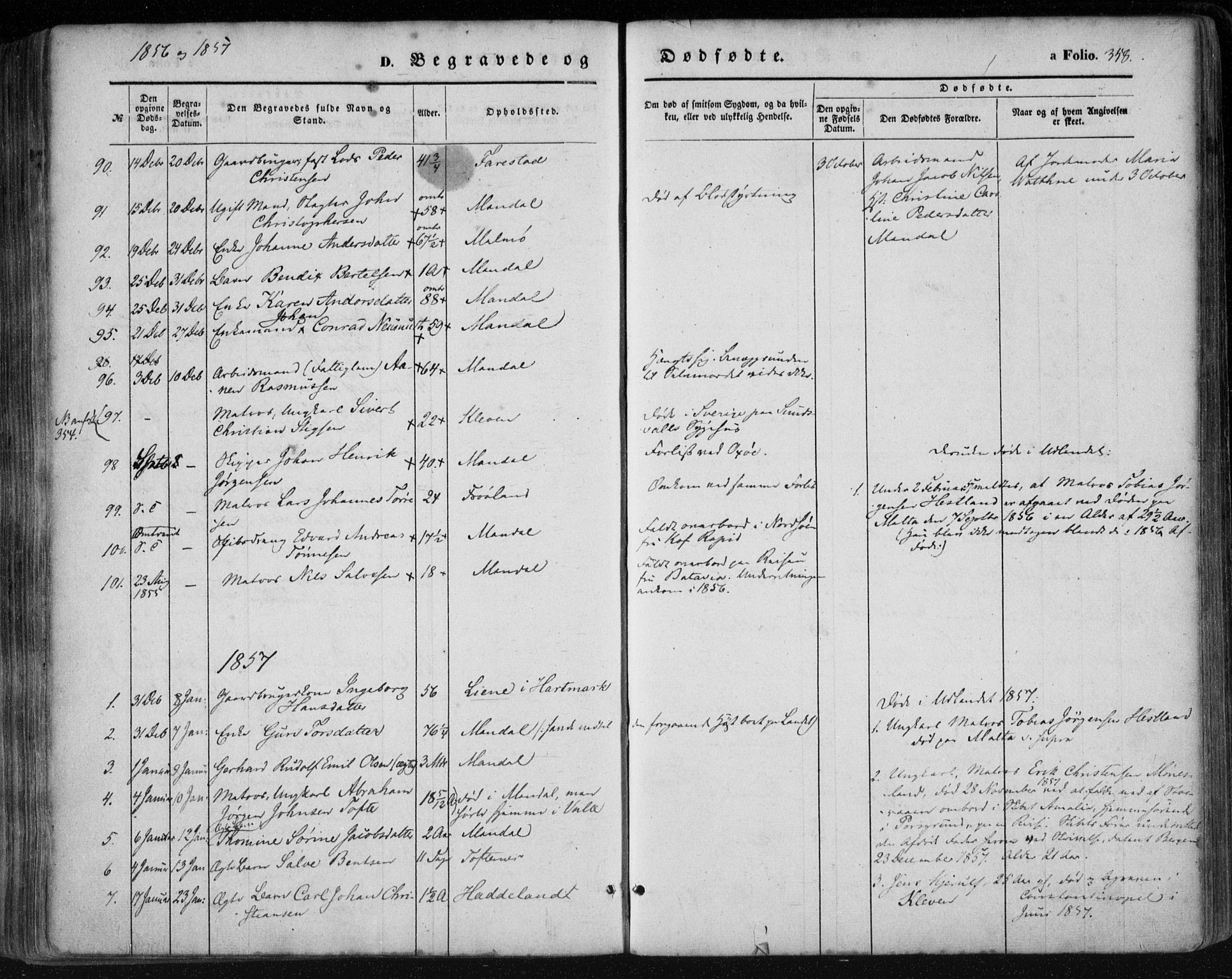 Mandal sokneprestkontor, AV/SAK-1111-0030/F/Fa/Faa/L0013: Parish register (official) no. A 13, 1847-1859, p. 358