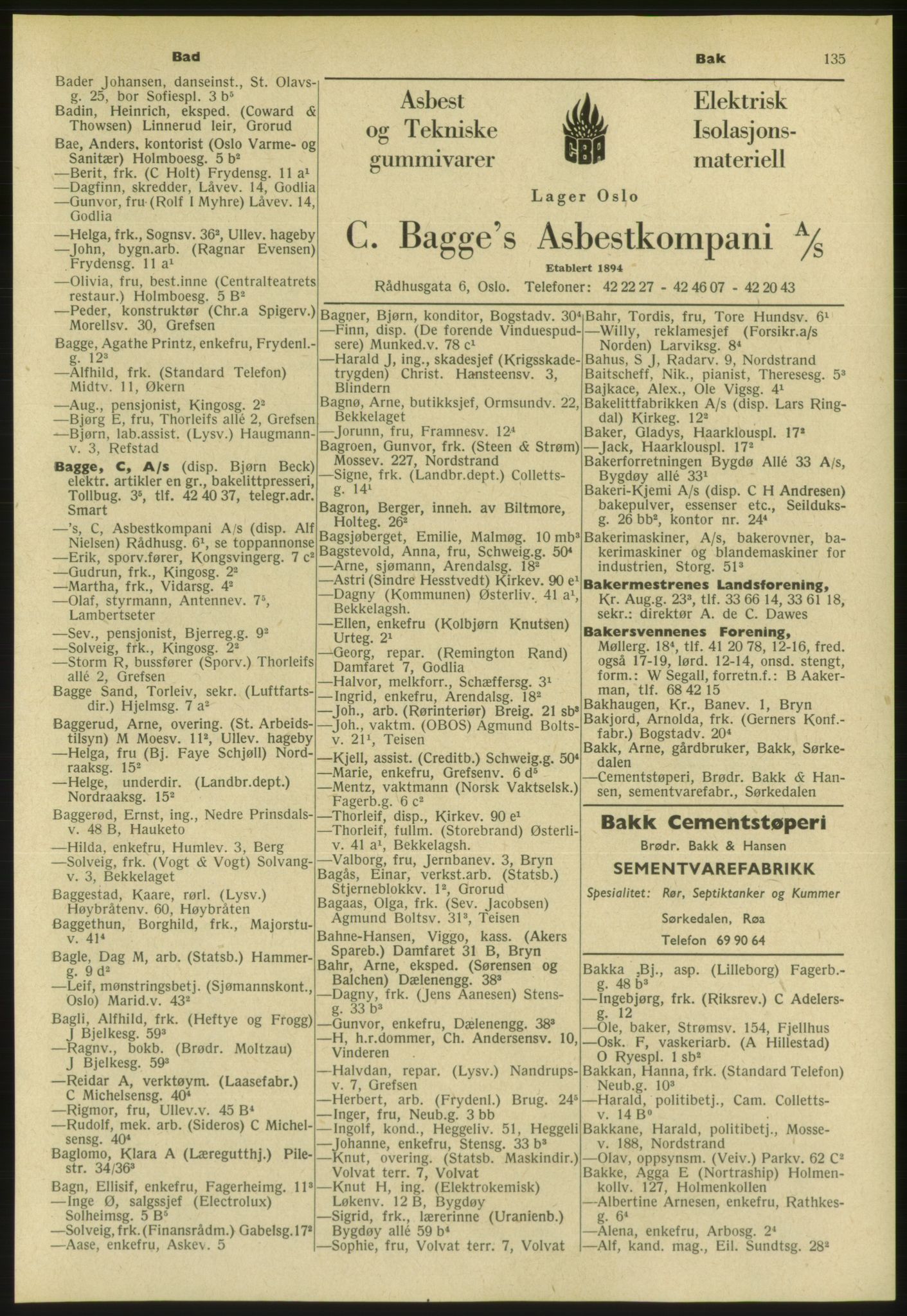 Kristiania/Oslo adressebok, PUBL/-, 1954, p. 135